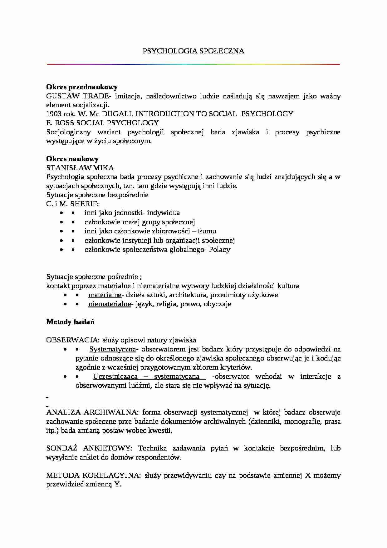 Psychologia społeczna - metody badań - strona 1