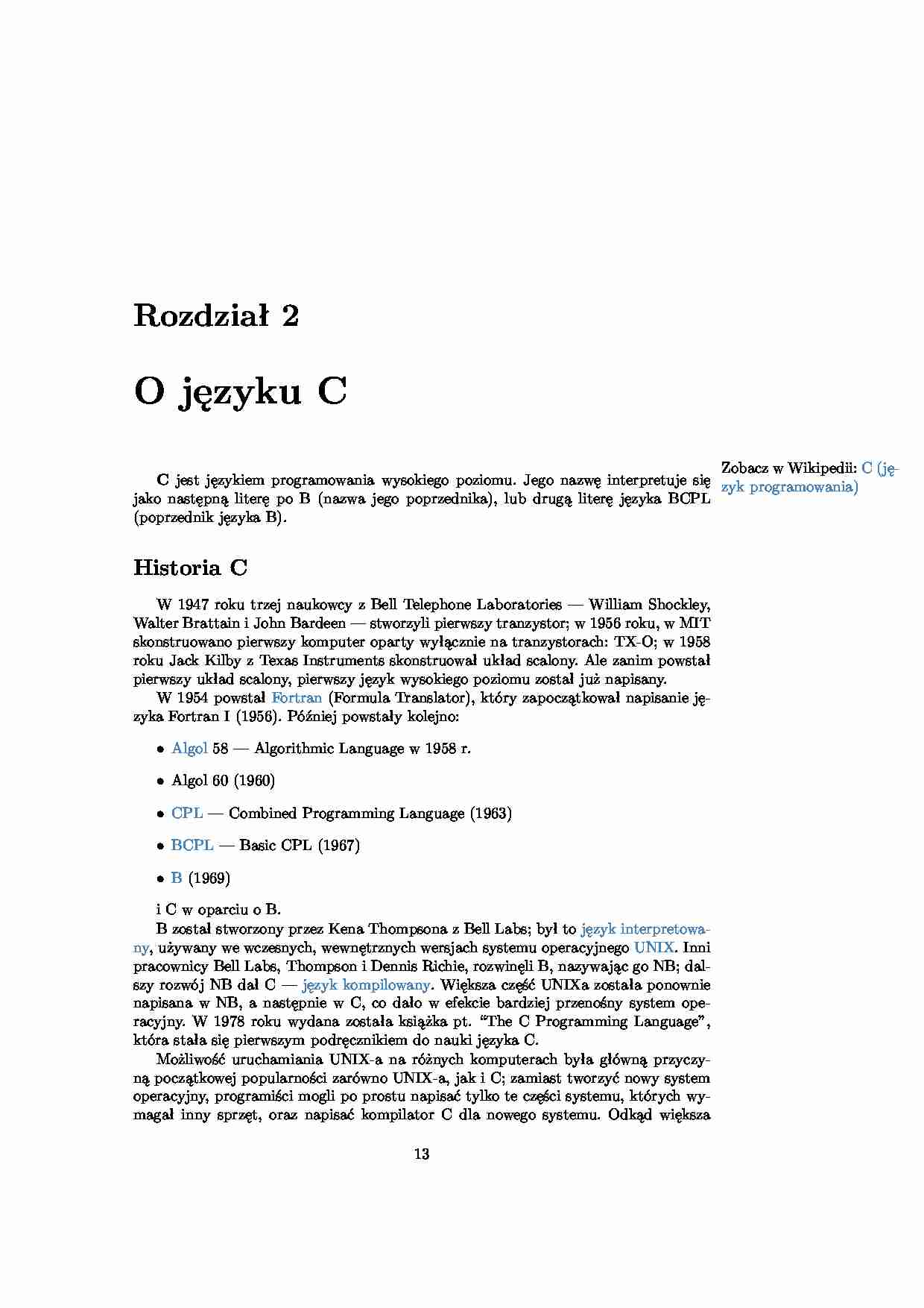 Historia języka C - strona 1
