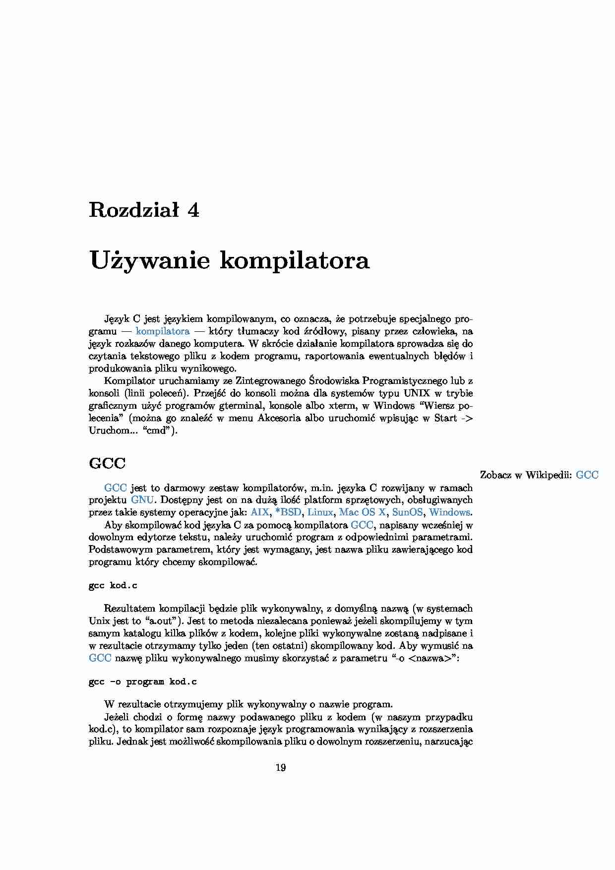 Używanie kompilatora - GCC - strona 1