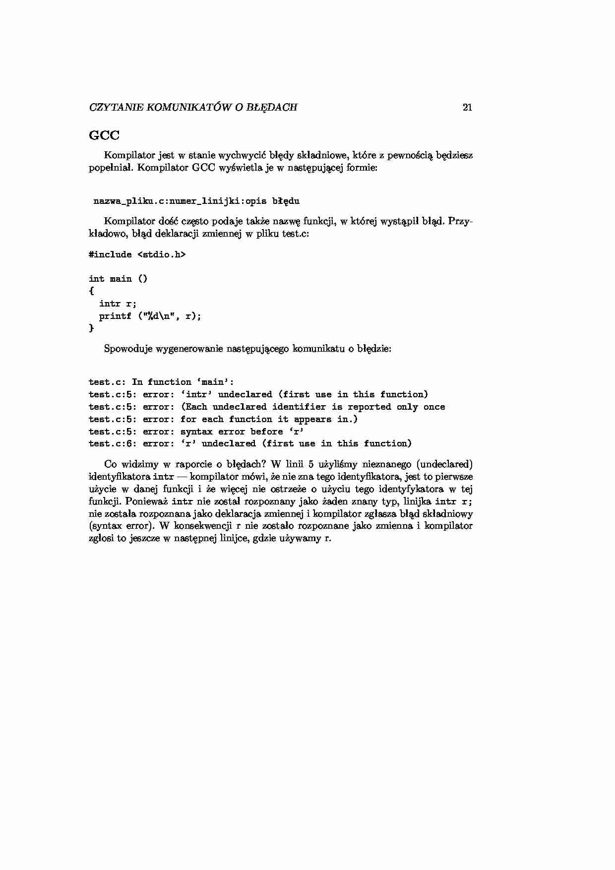 Czytanie komunikatów o błędach GCC - strona 1