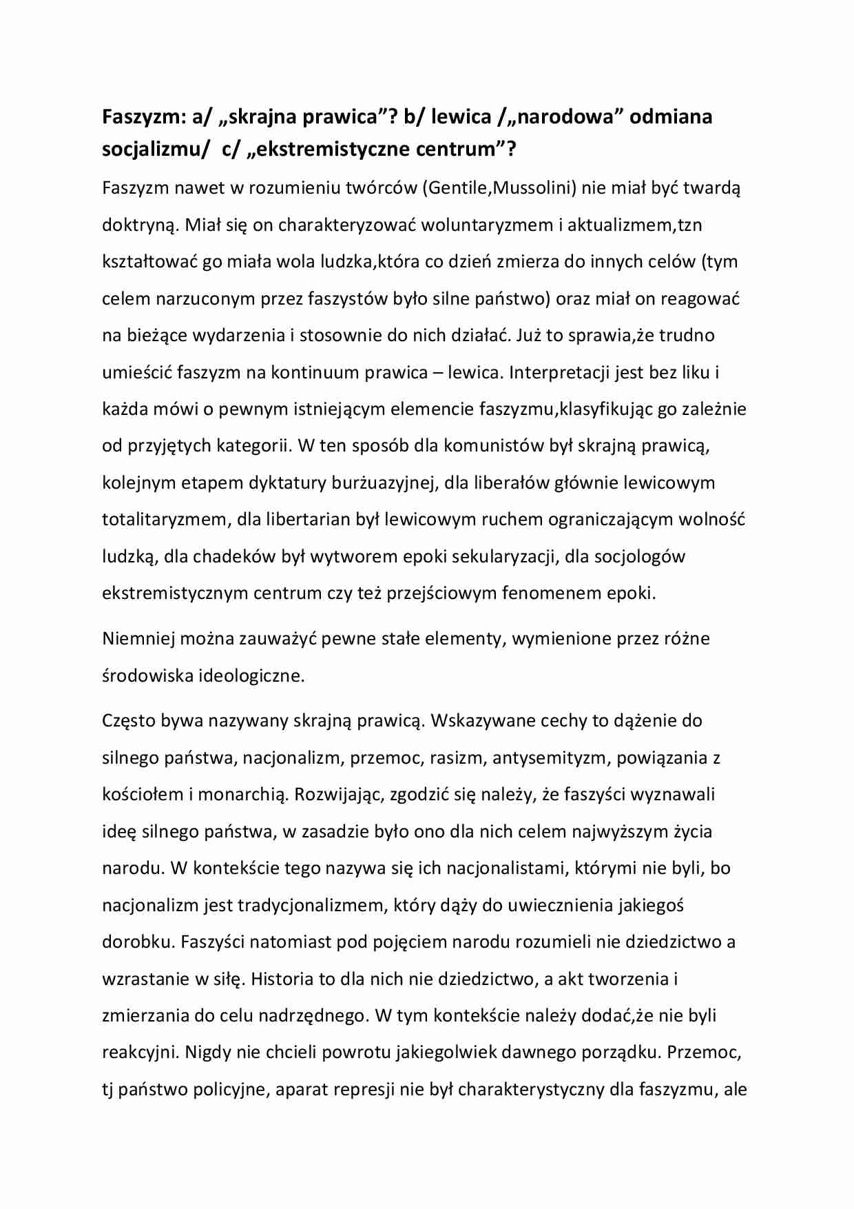 Faszyzm a inne nurty - strona 1