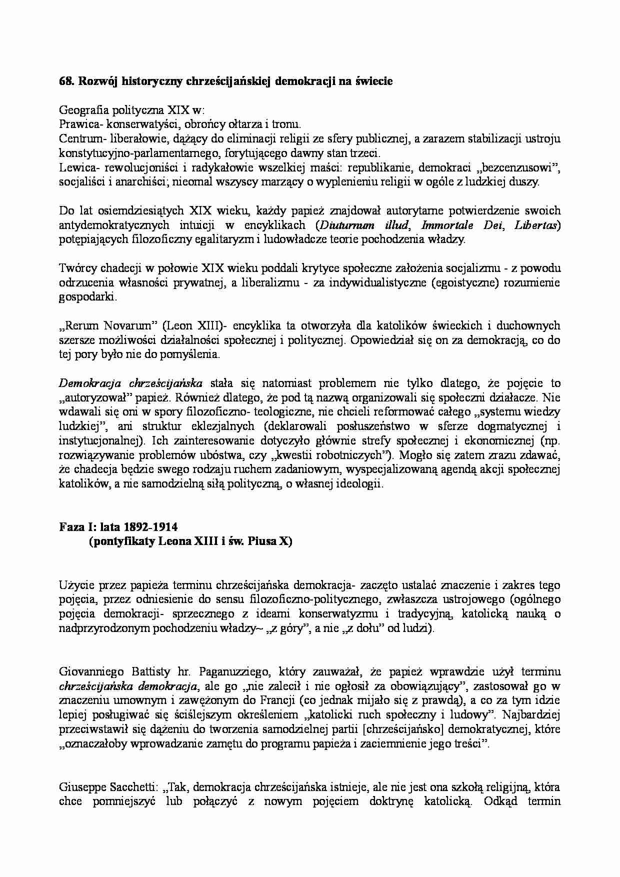 Rozwój chrześcijańskiej demokracji na świecie  - strona 1