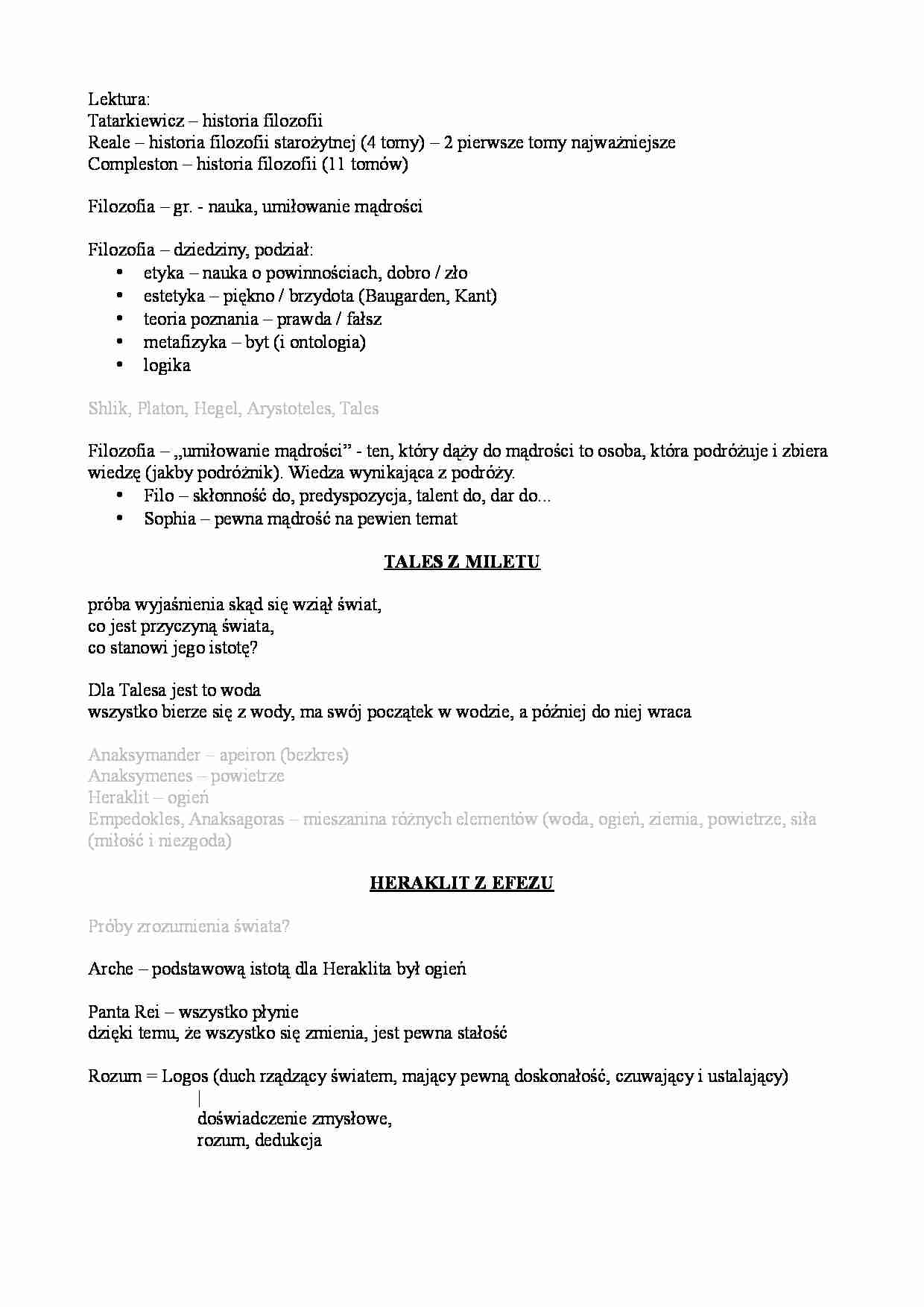 Filozofia - zagadnienia wprowadzające  - strona 1