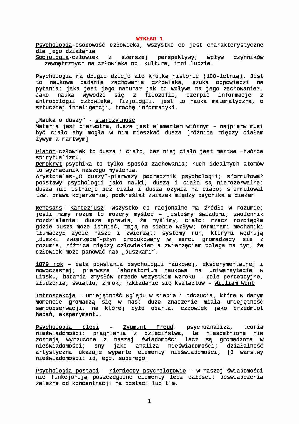 Socjologia i psychologia - wykłady - strona 1