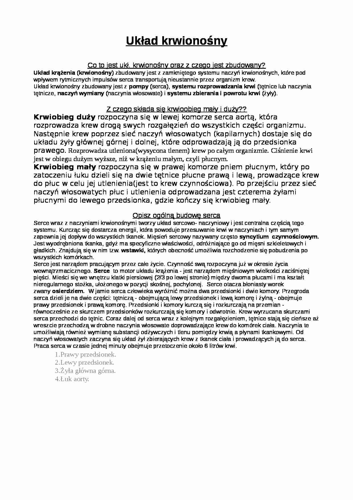 Układ krwionośny  - strona 1