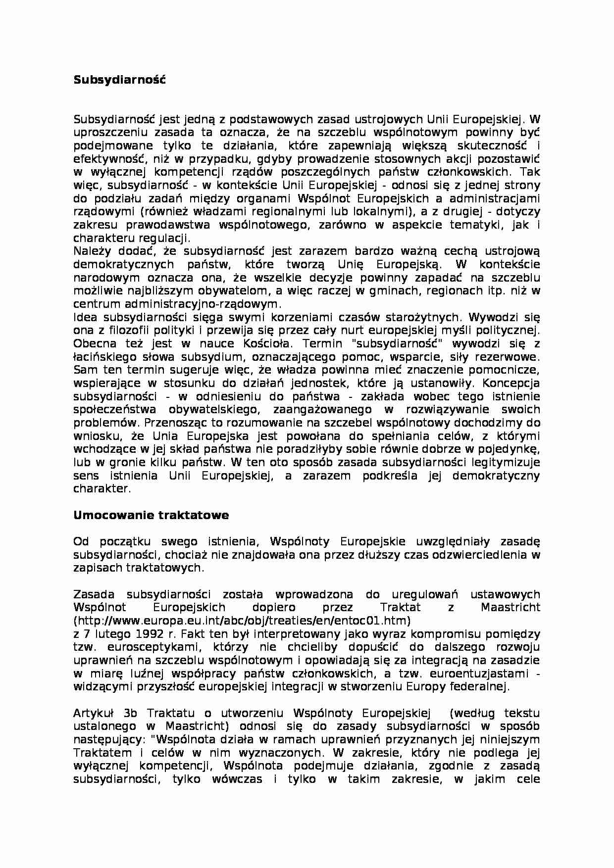 Zasada subsydiarności - strona 1