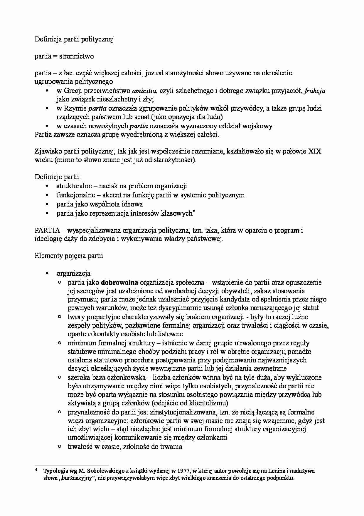 Definicja partii politycznej - strona 1
