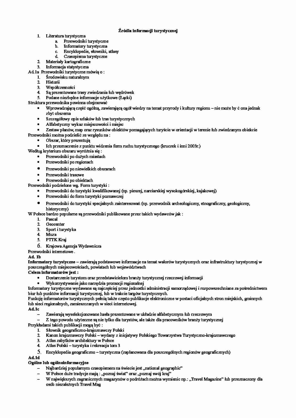 Źródła informacji turystycznej - strona 1