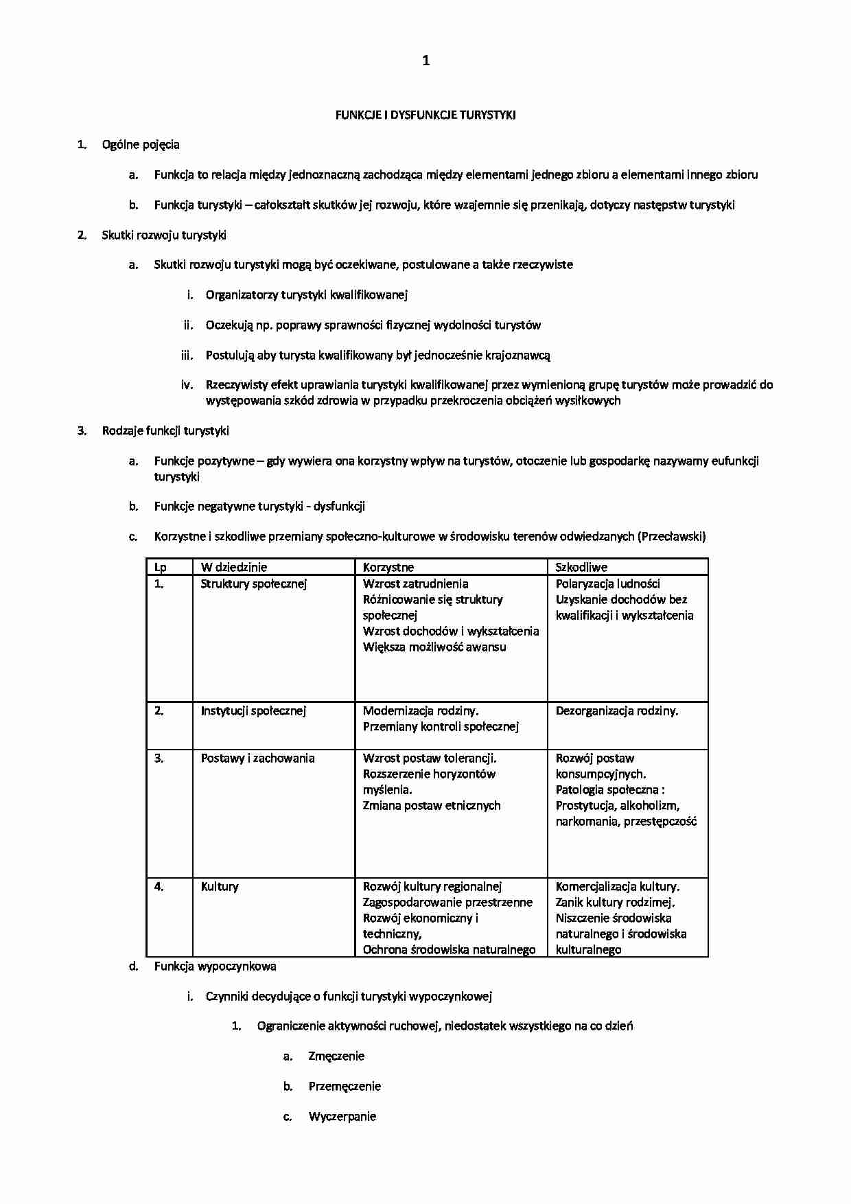 Funkcje i dysfunkcje turystyki - strona 1