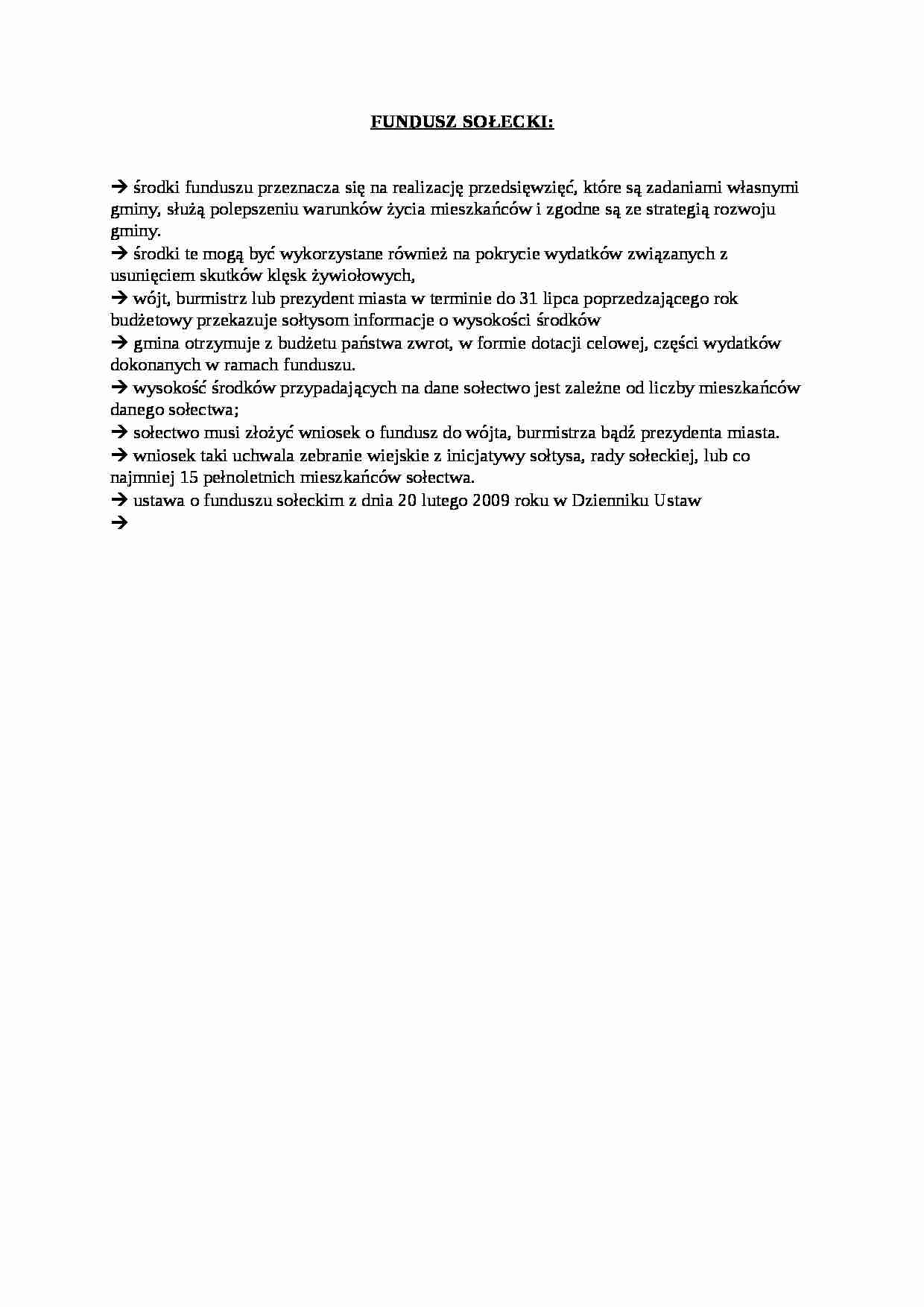 Fundusz sołecki - strona 1
