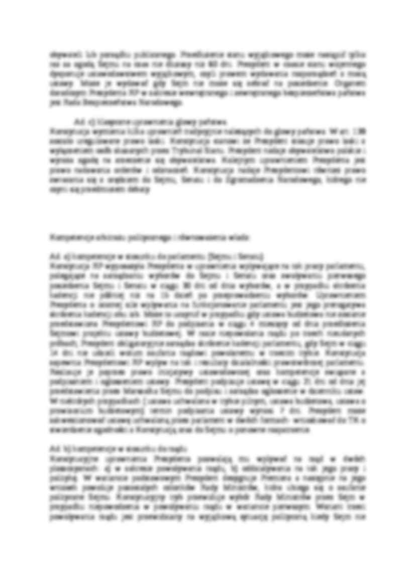 Kompetencje prezydenta RP - strona 3