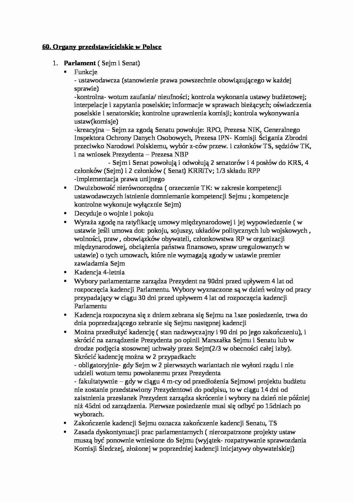 Organy przedstawicielskie w Polsce - strona 1