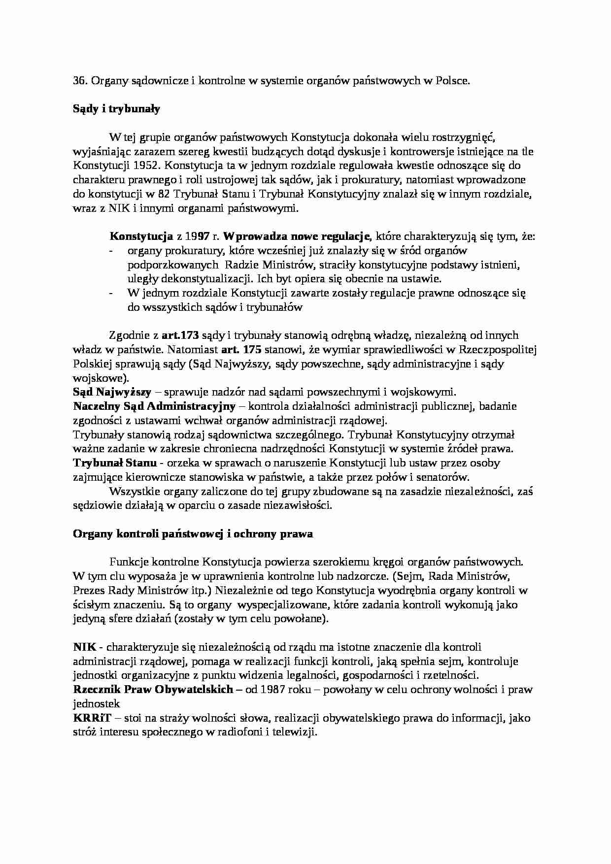 Organy władzy sądowniczej i kontrolne - strona 1