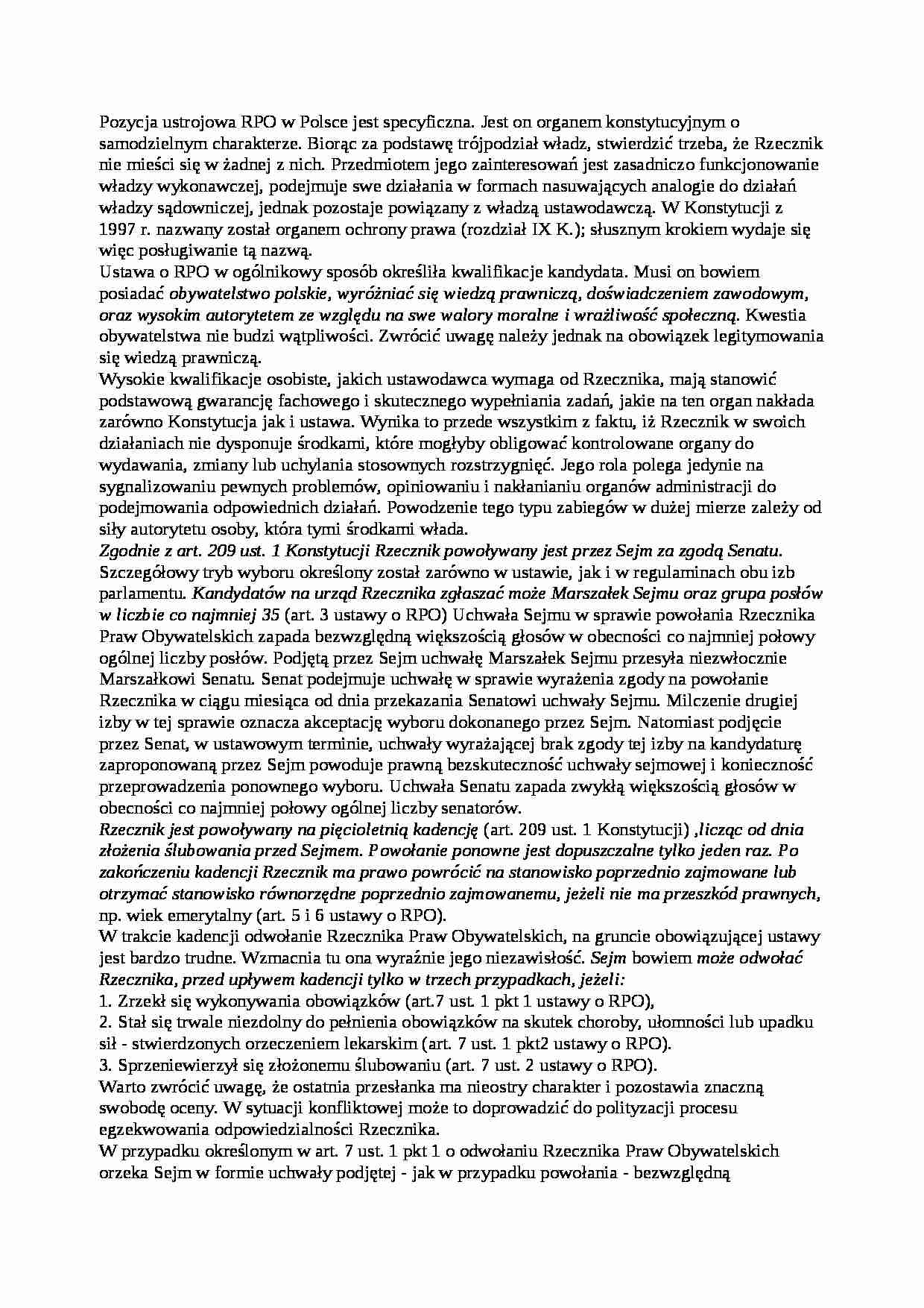 Rzecznik Praw Obywatelskich  - strona 1