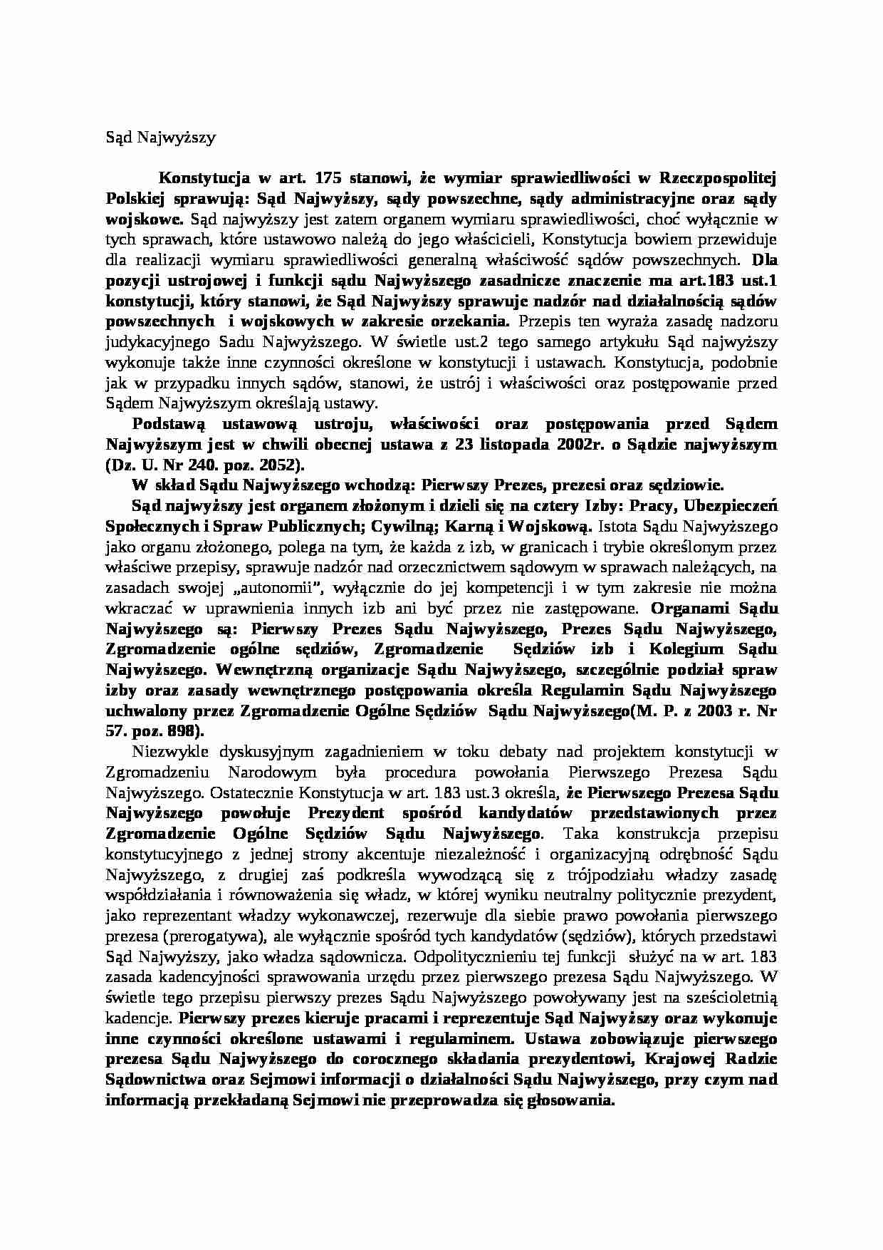 Sąd Najwyższy  - strona 1