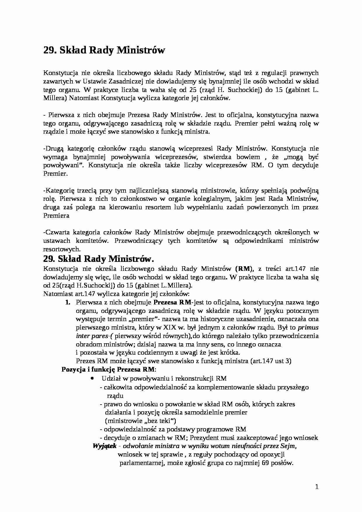 Skład Rady Ministrów  - strona 1
