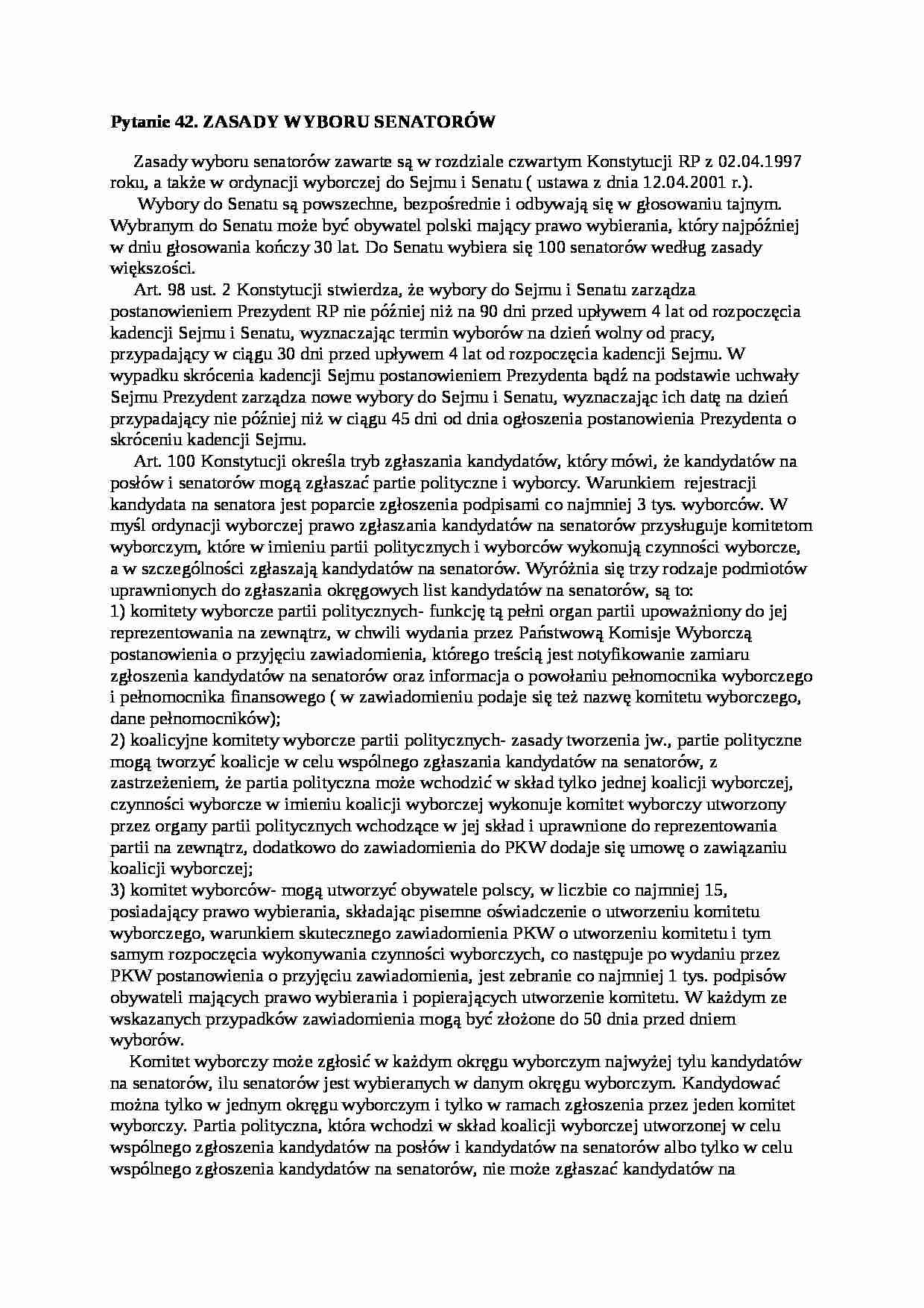 Zasady wyborów do Senatu - strona 1