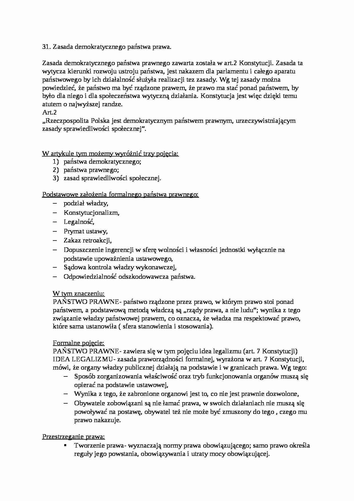 Zasada demokratycznego państwa prawa - strona 1