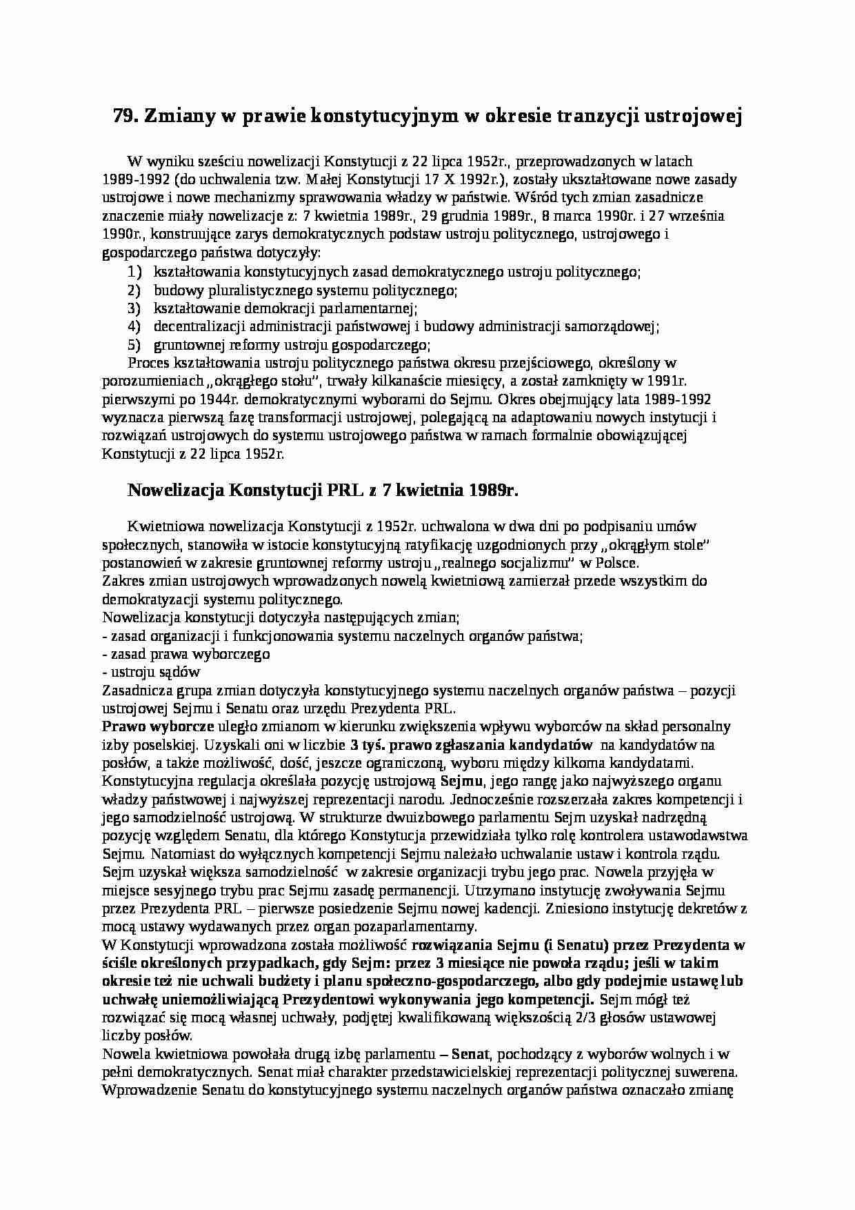 Zmiany w prawie konstytucyjnym- tranzycja ustrojowa - strona 1