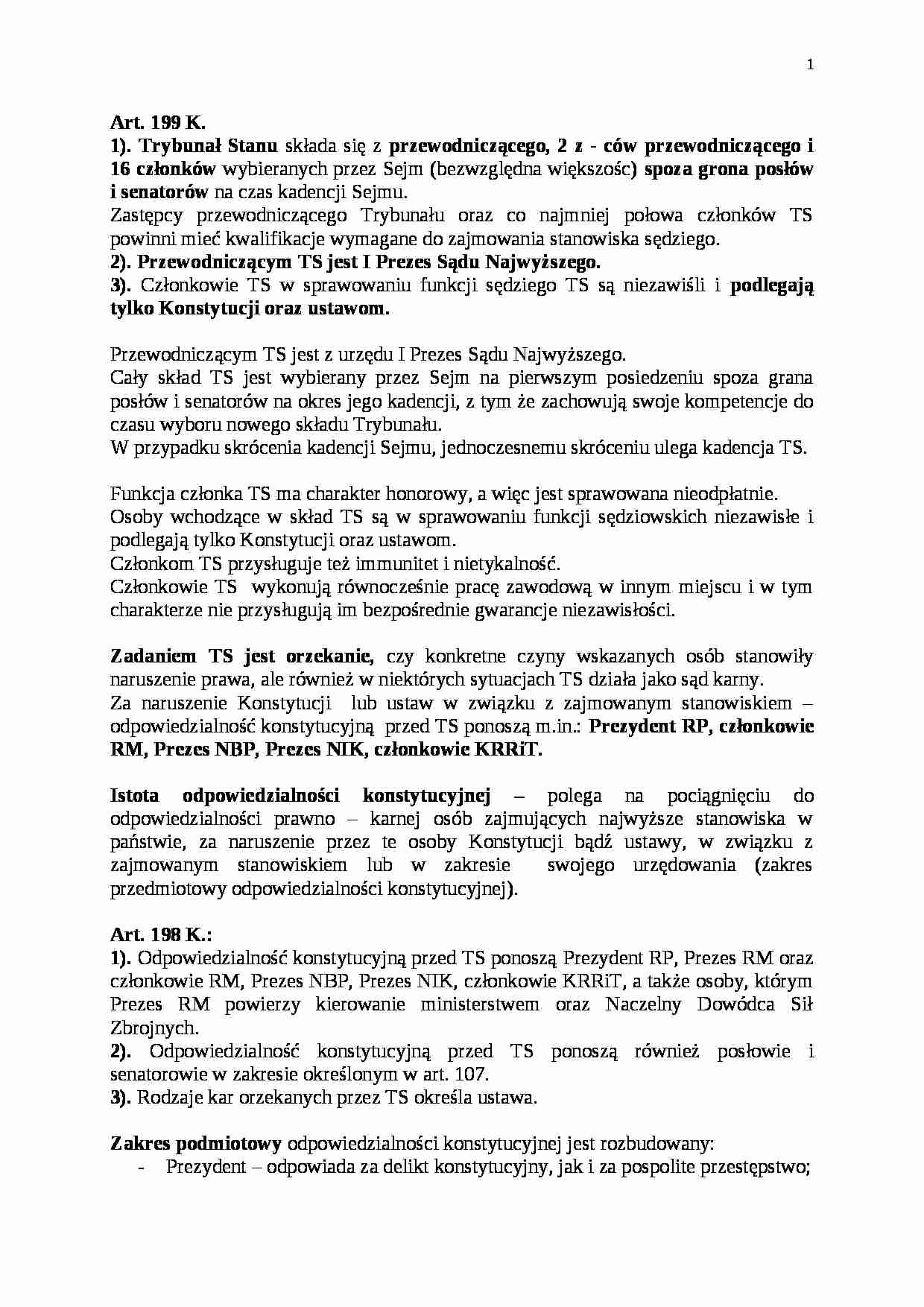 Trybunał Stanu - opracowanie  - strona 1