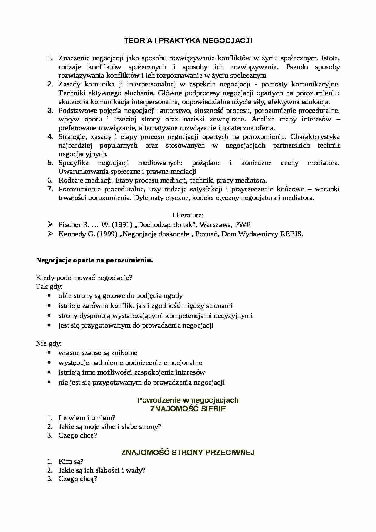 Teoria i praktyka negocjacji  - strona 1
