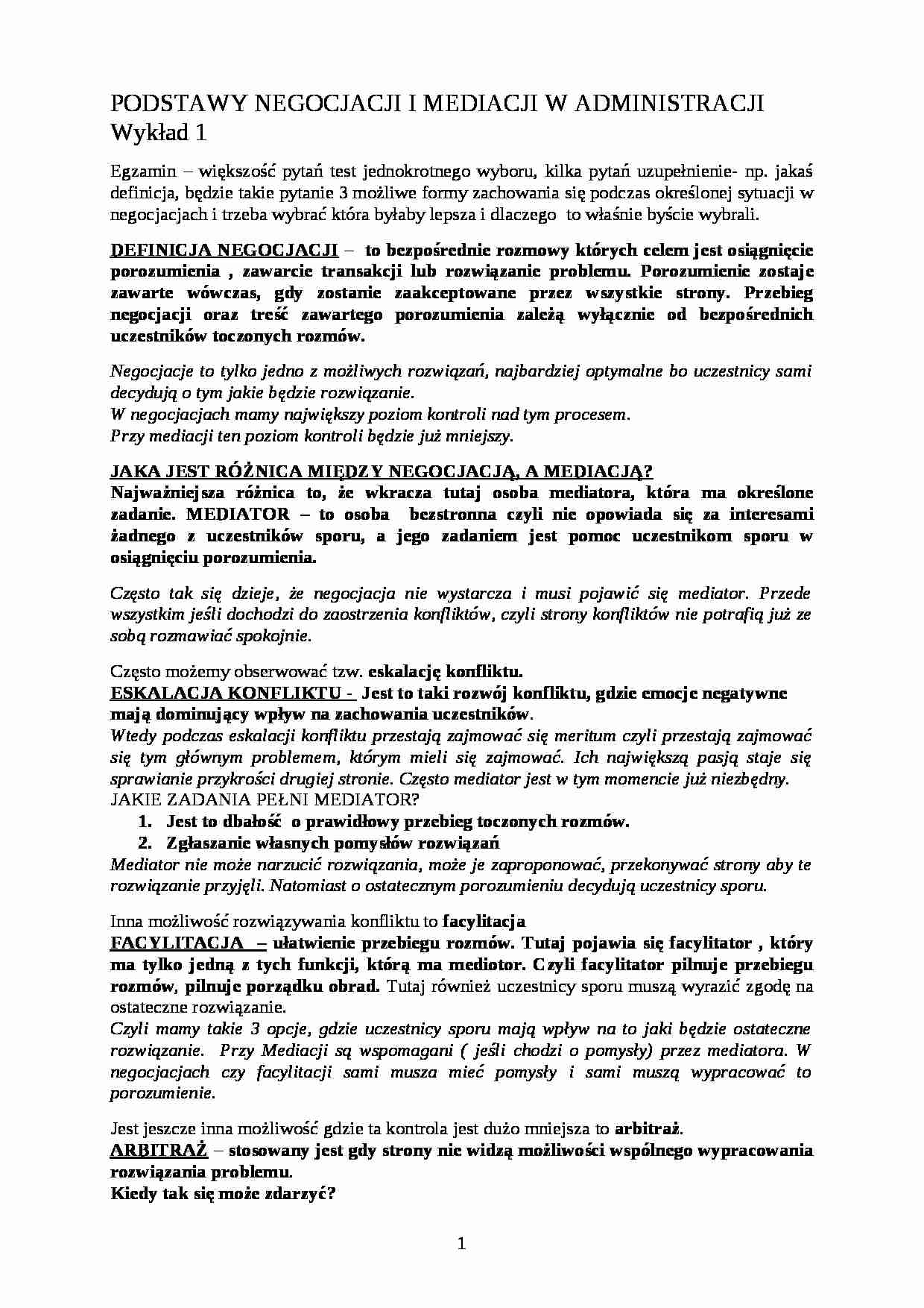 Podstawy negocjacji i mediacji w adminstracji  - strona 1