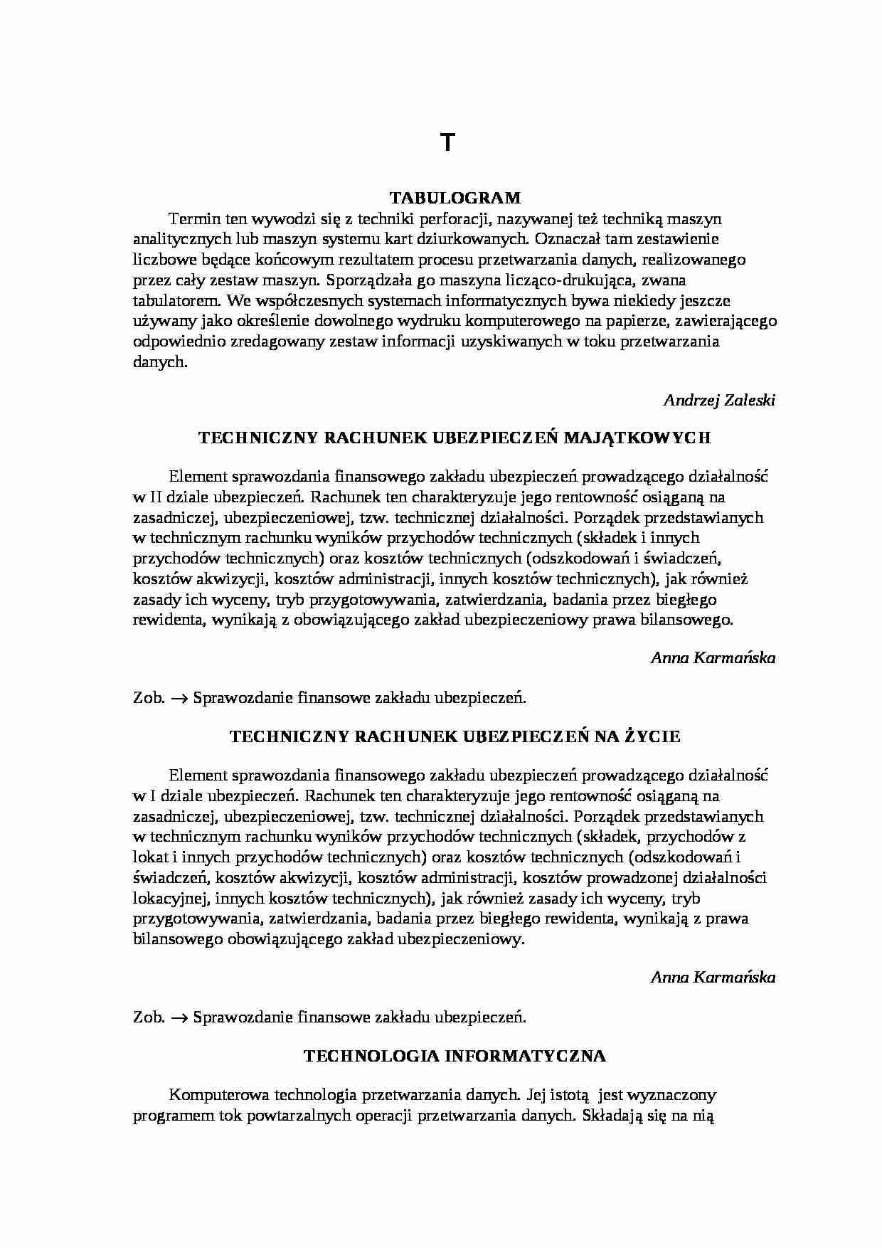 Encyklopedia rachunkowości - T - strona 1
