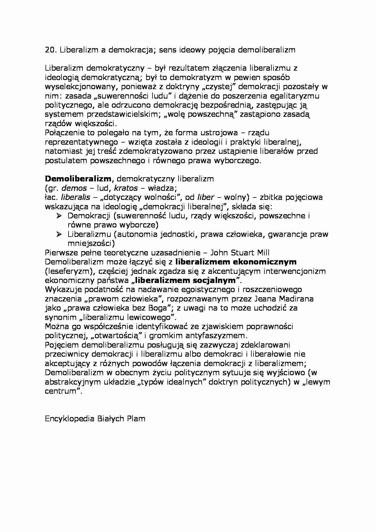 Liberalizm a demokracja - strona 1