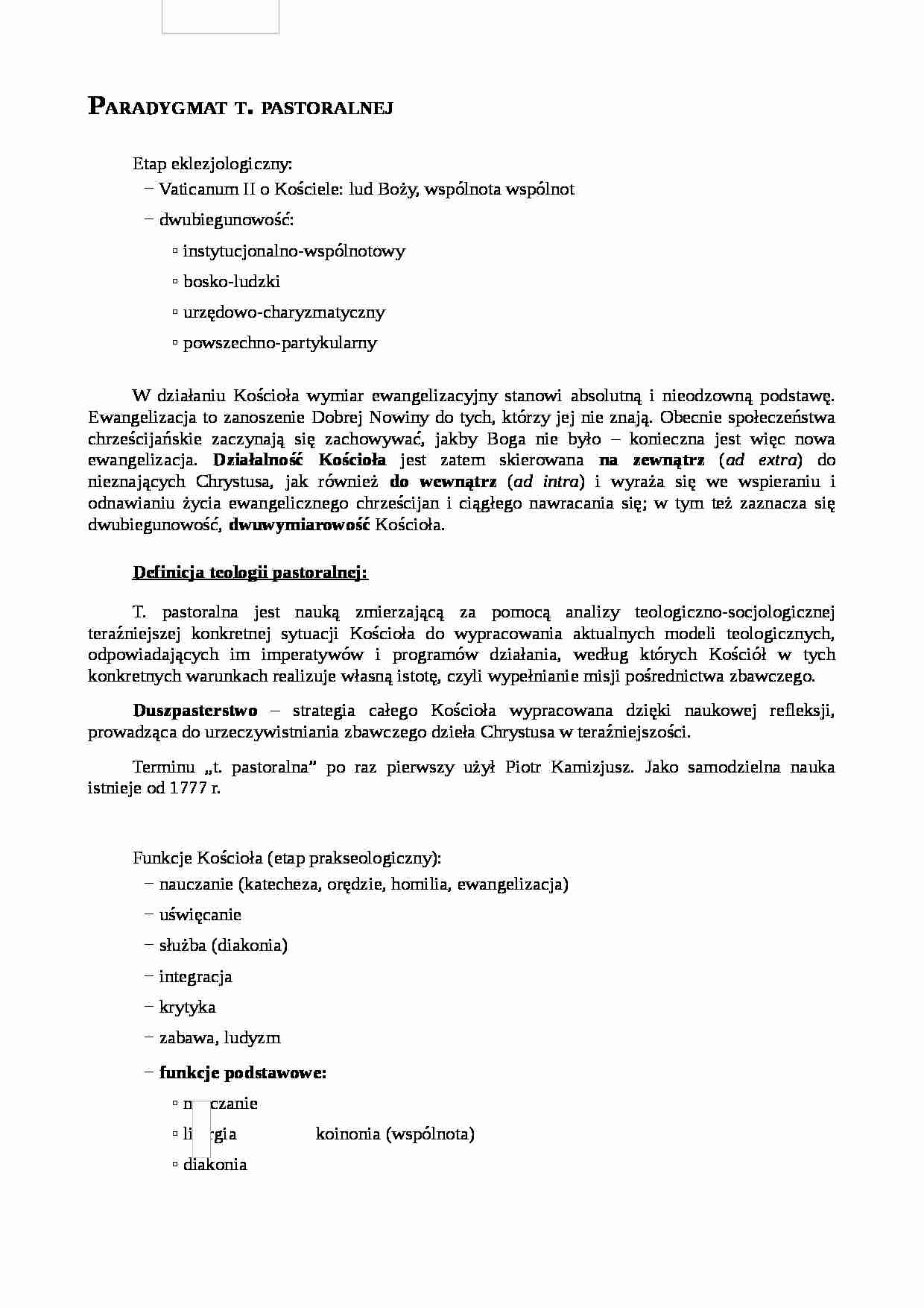 Paradygmat t. pastoralnej - strona 1