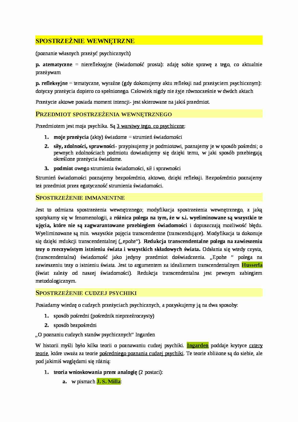 Spostrzeżenie wewnętrzne - strona 1