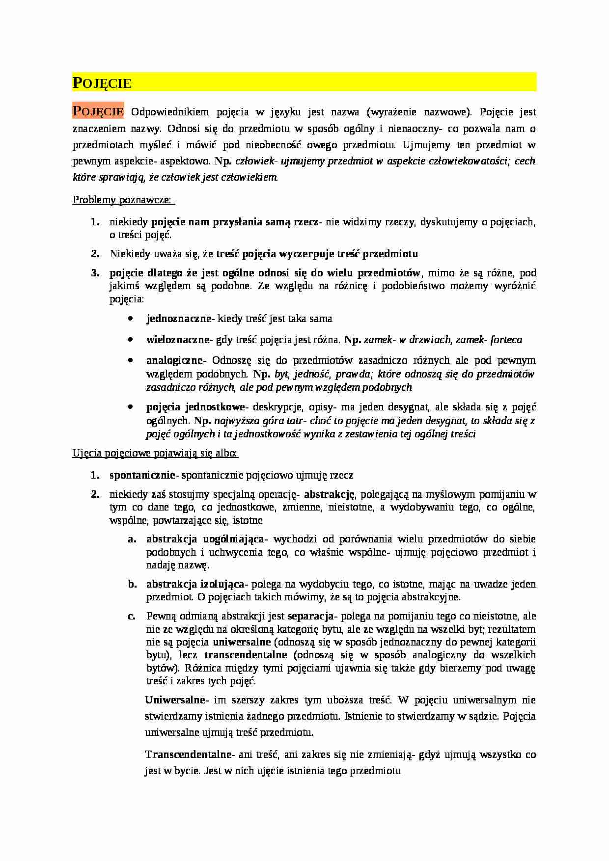 Pojęcie-znaczenie  - strona 1