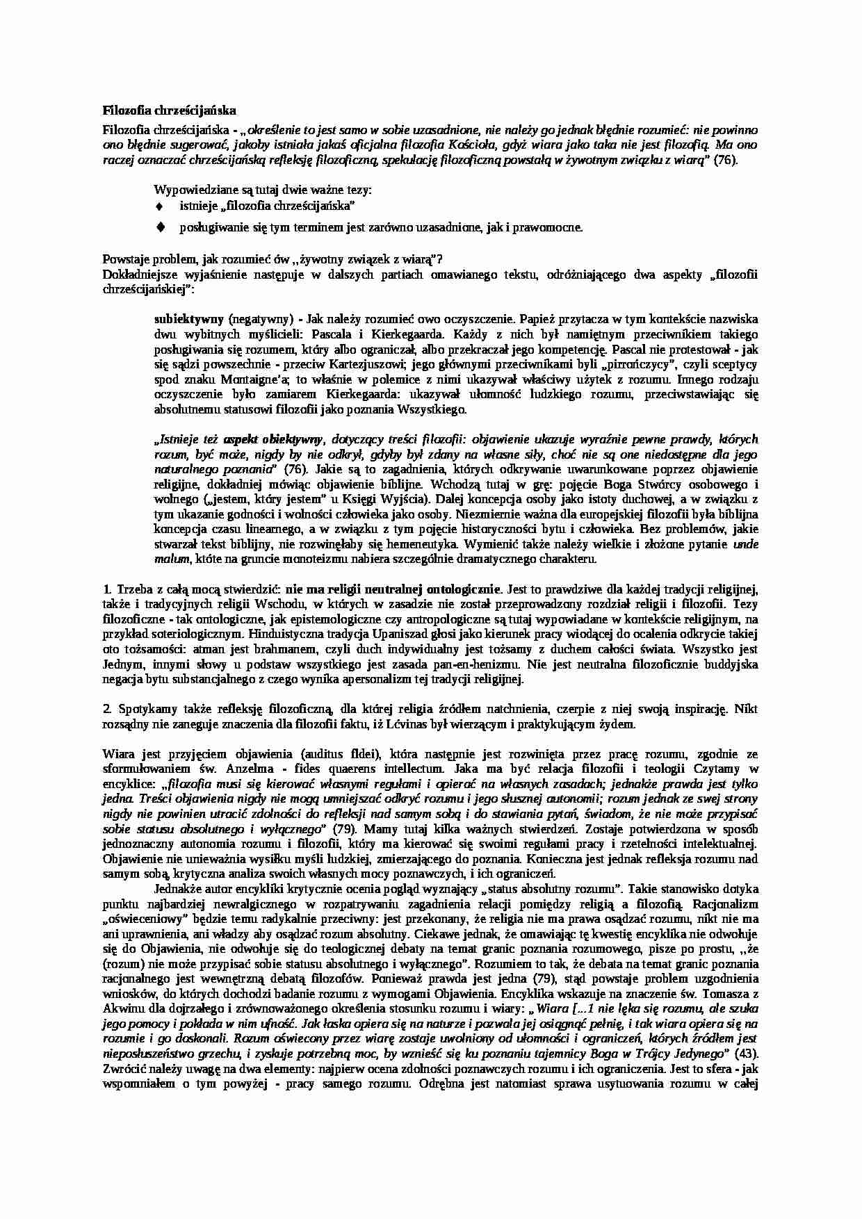 Filozofia chrześcijańska - strona 1