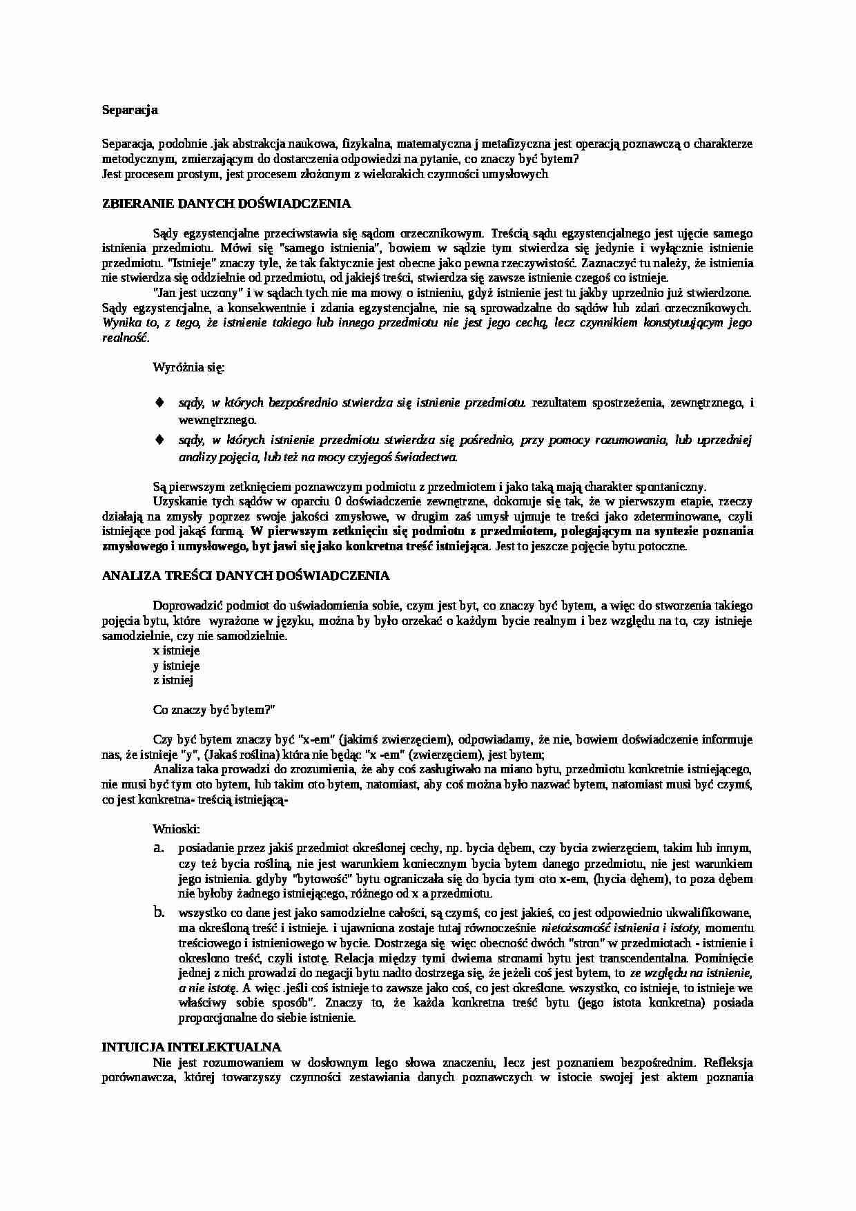 Separacja, zbieranie danych doświadczenia - strona 1