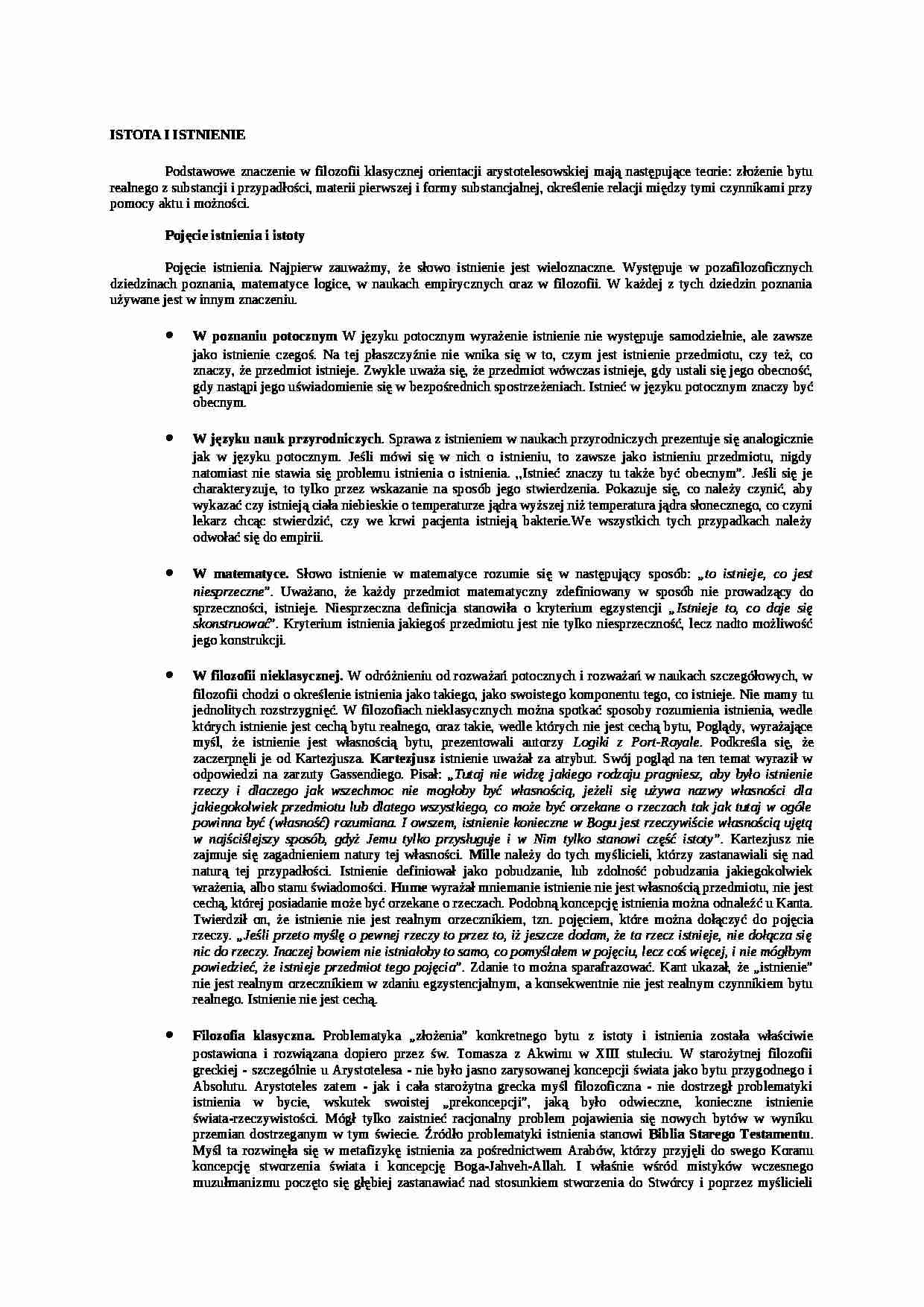 Istota i istnienie - strona 1