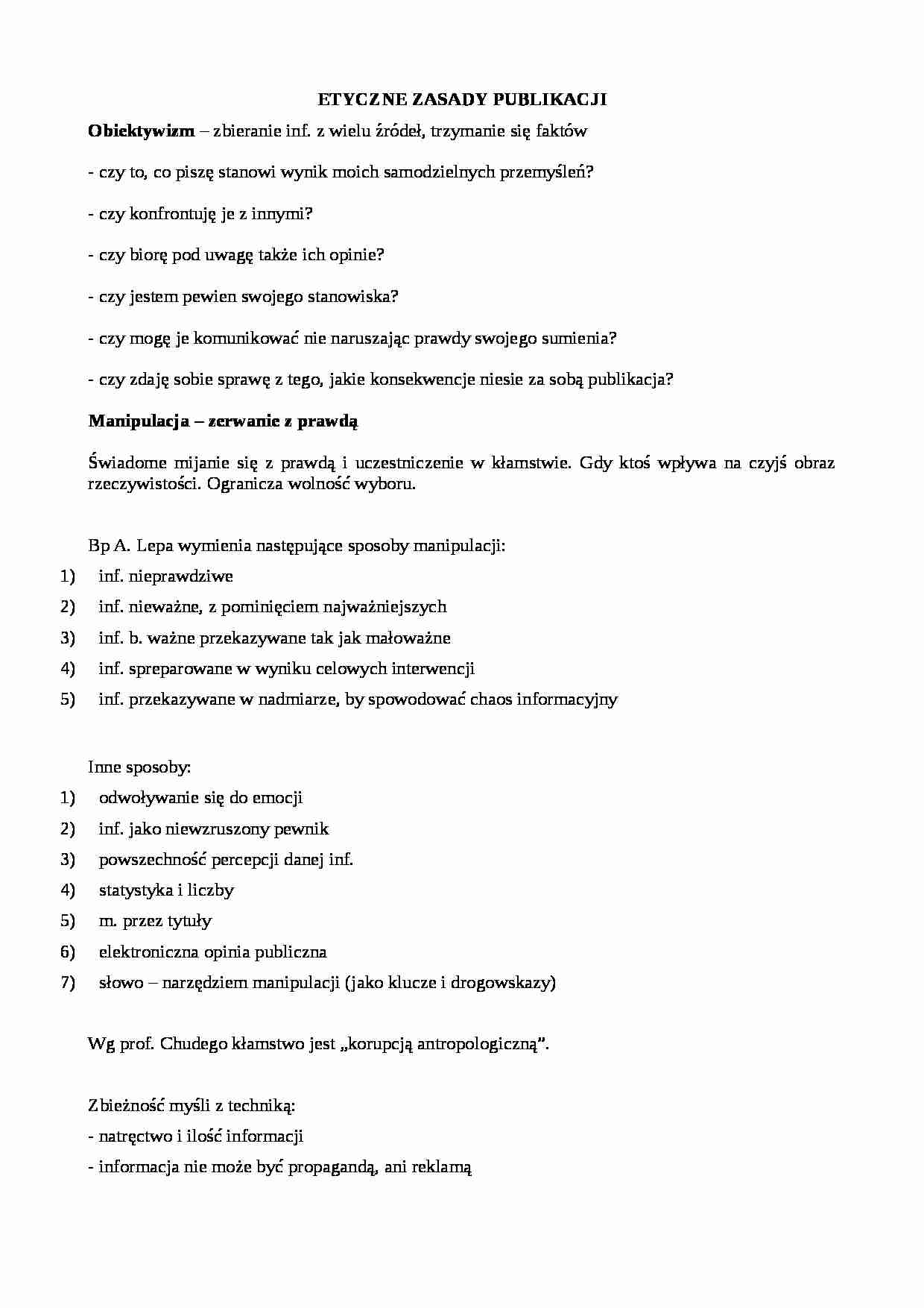 Etyczne zasady publikacja - strona 1