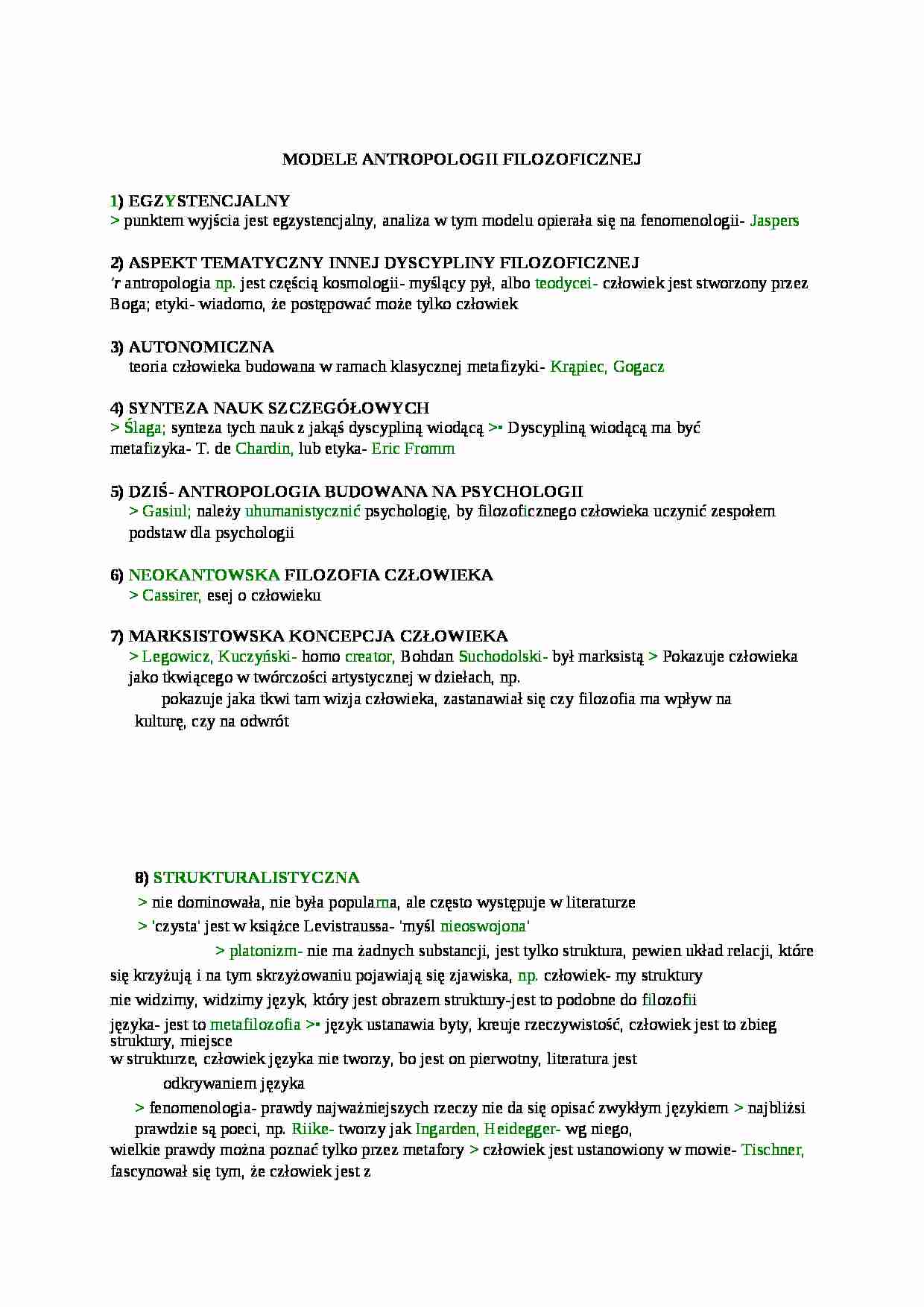 modele antropologii filozoficznej - strona 1