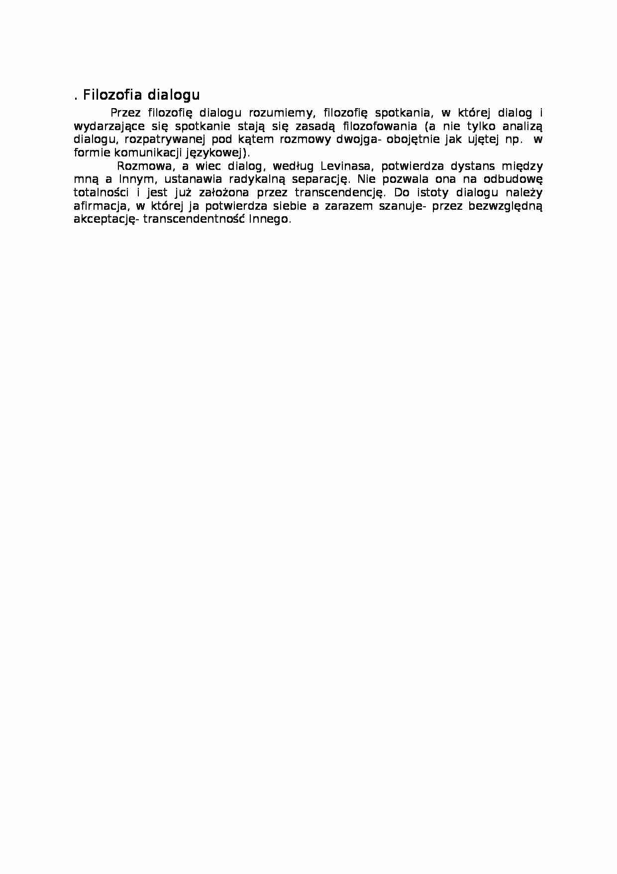Filozofia dialogu  - strona 1