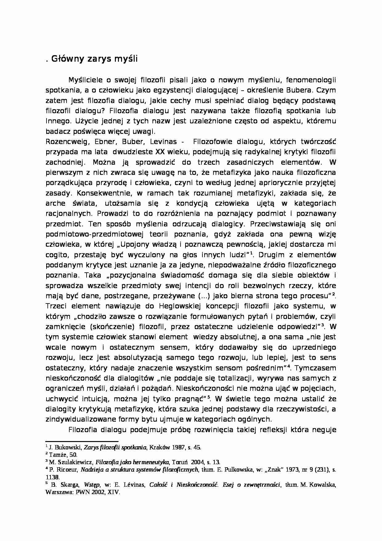 Główny zarys myśli - strona 1