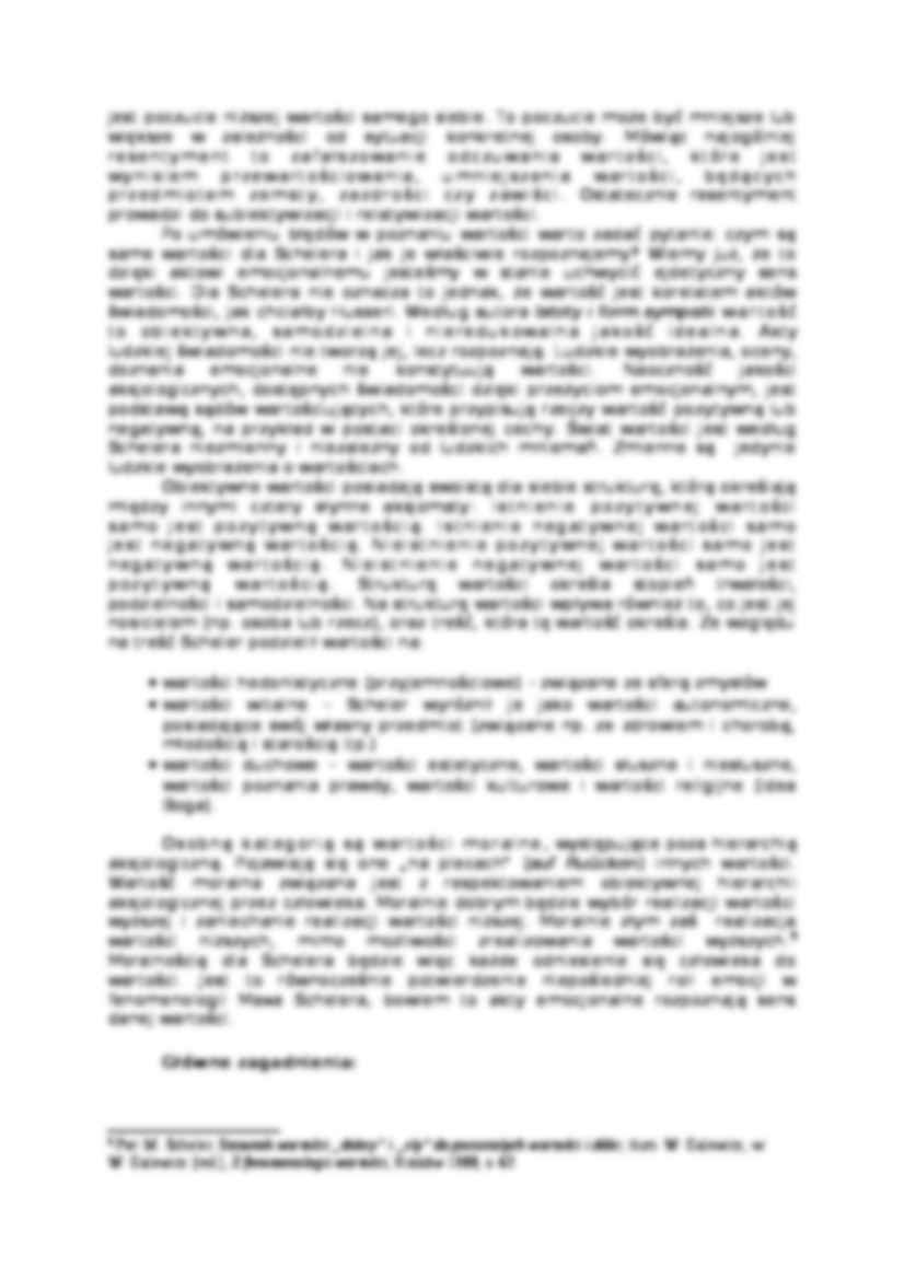  Fenomenologia jako opis uczuciowego poznania wartości w ujęciu Maxa Schelera - strona 3