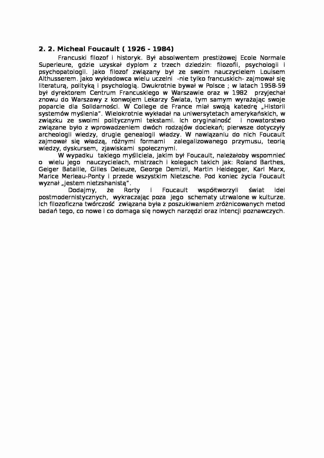 Micheal Foucault - strona 1