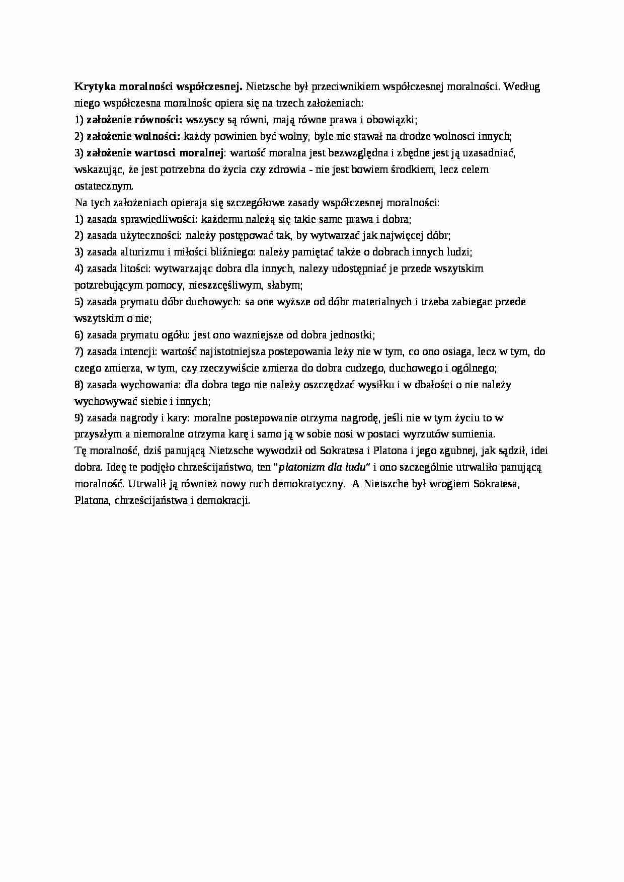 Krytyka moralności współczesnej - strona 1