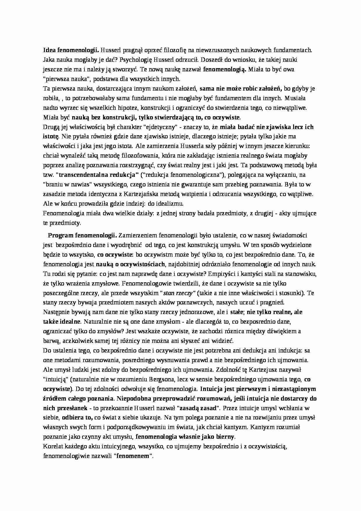 Idea fenomenologii - strona 1