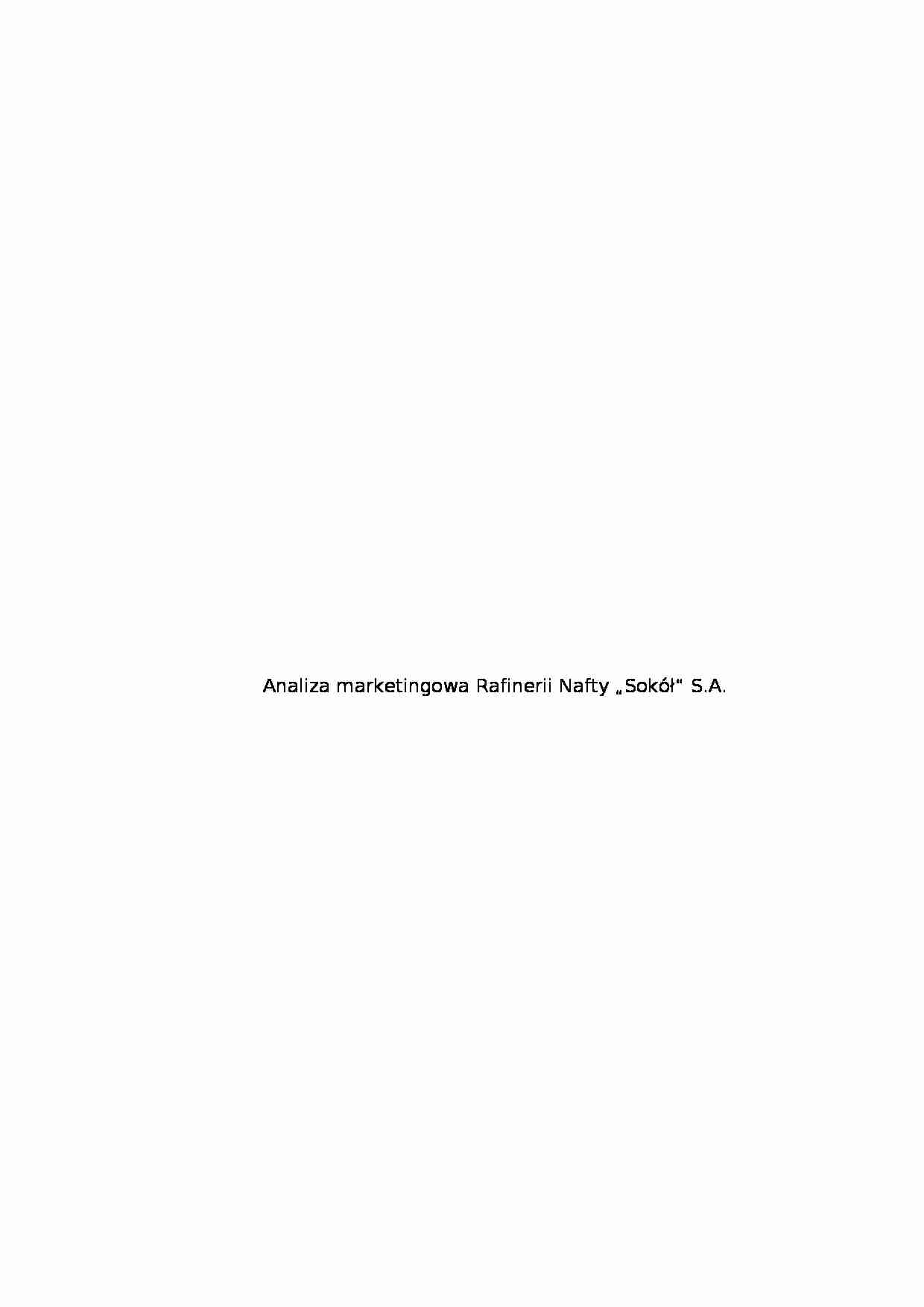 Analiza marketingowa rafinerii - strona 1