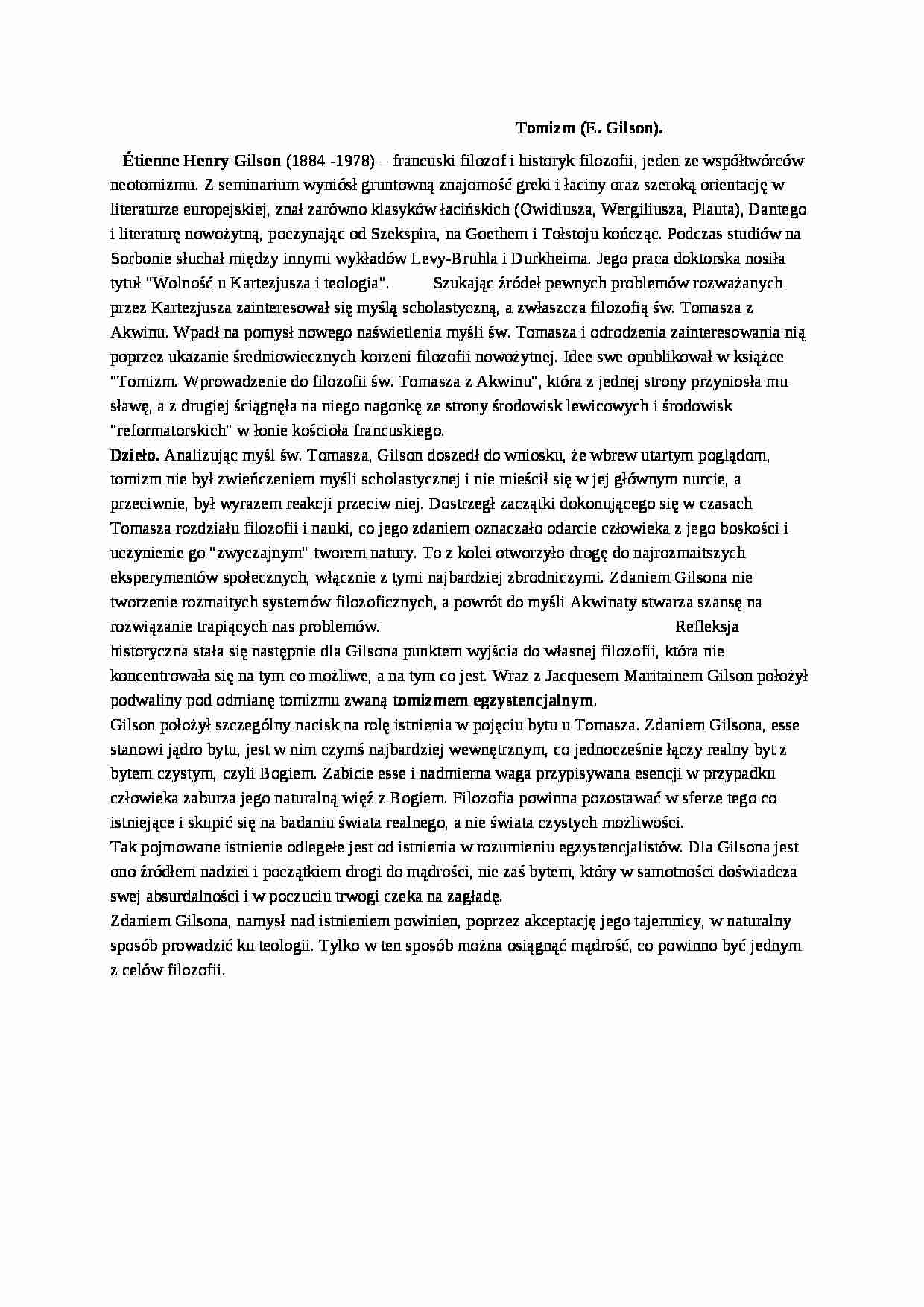 Tomizm (E. Gilson) - strona 1