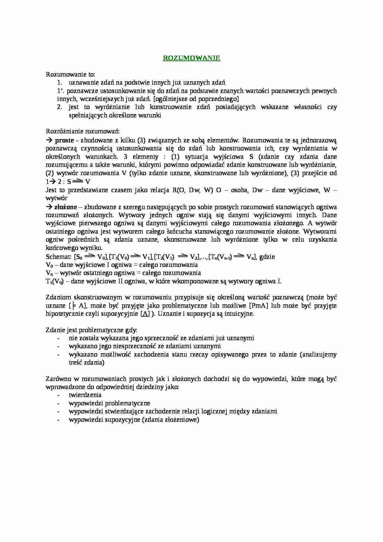 Rozumowanie - Porste - strona 1