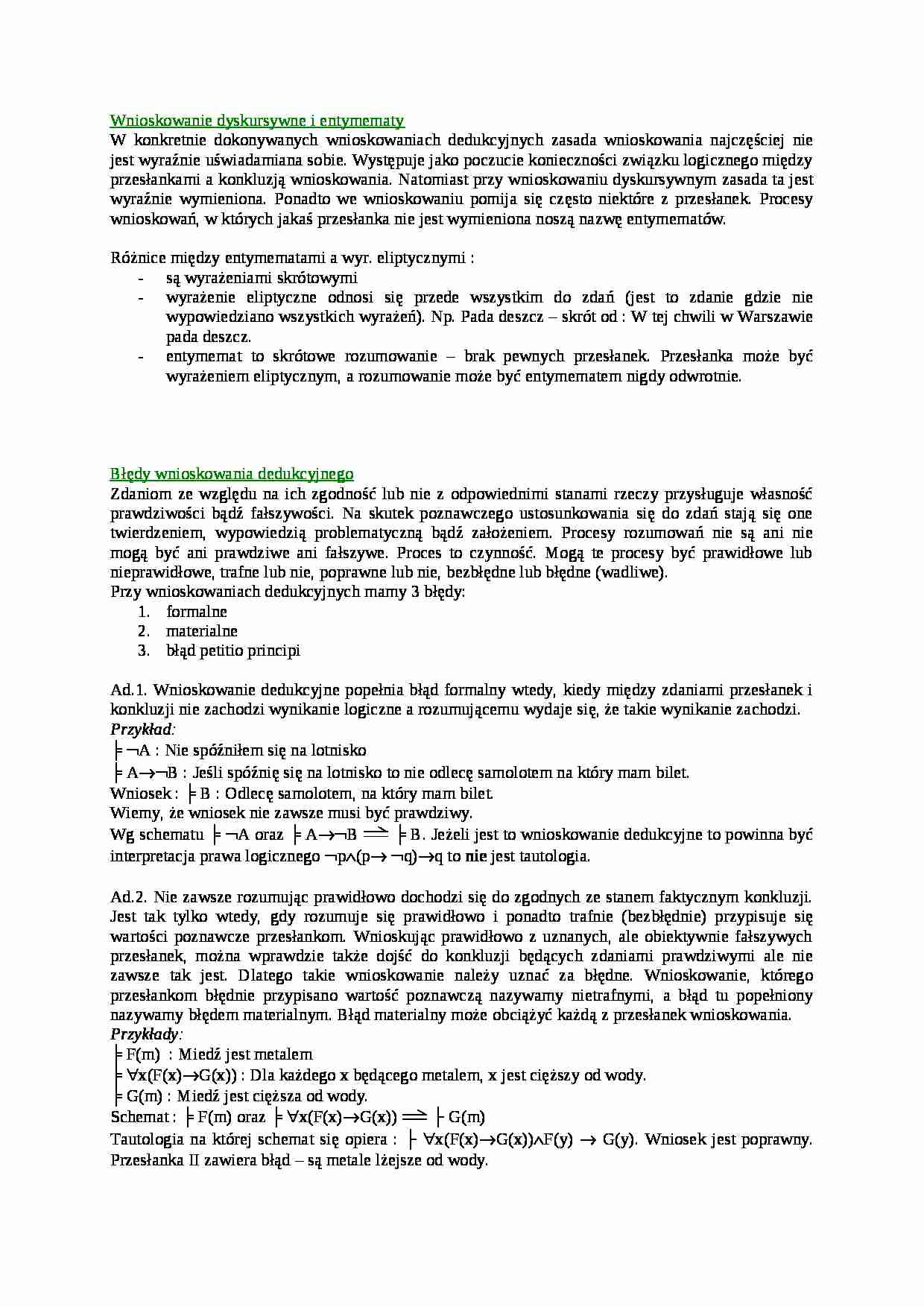 Wnioskowanie dyskursywne i entymematy - strona 1