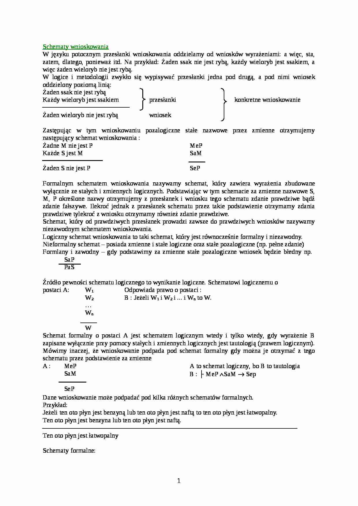 Schematy wnioskowania - strona 1