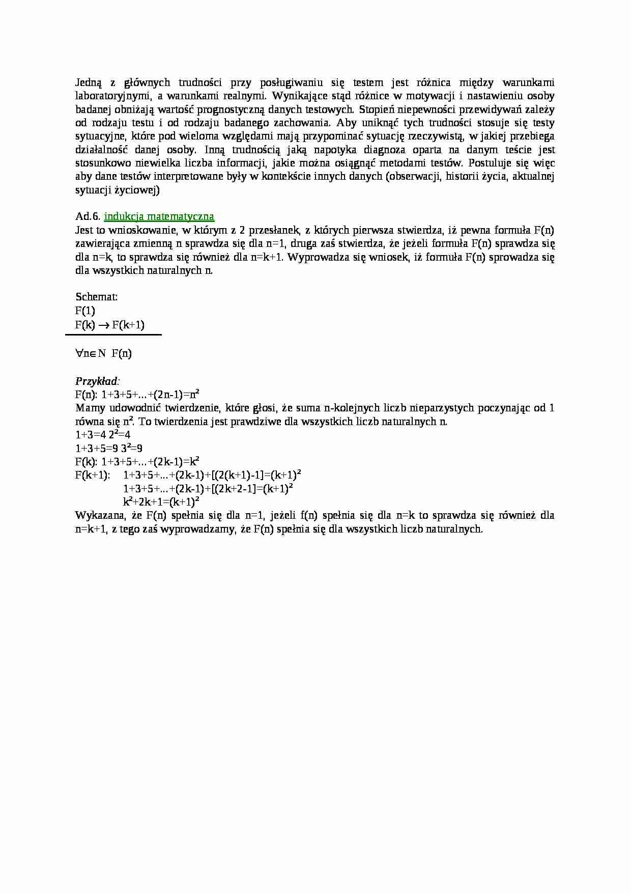 Indukcja matematyczna - strona 1