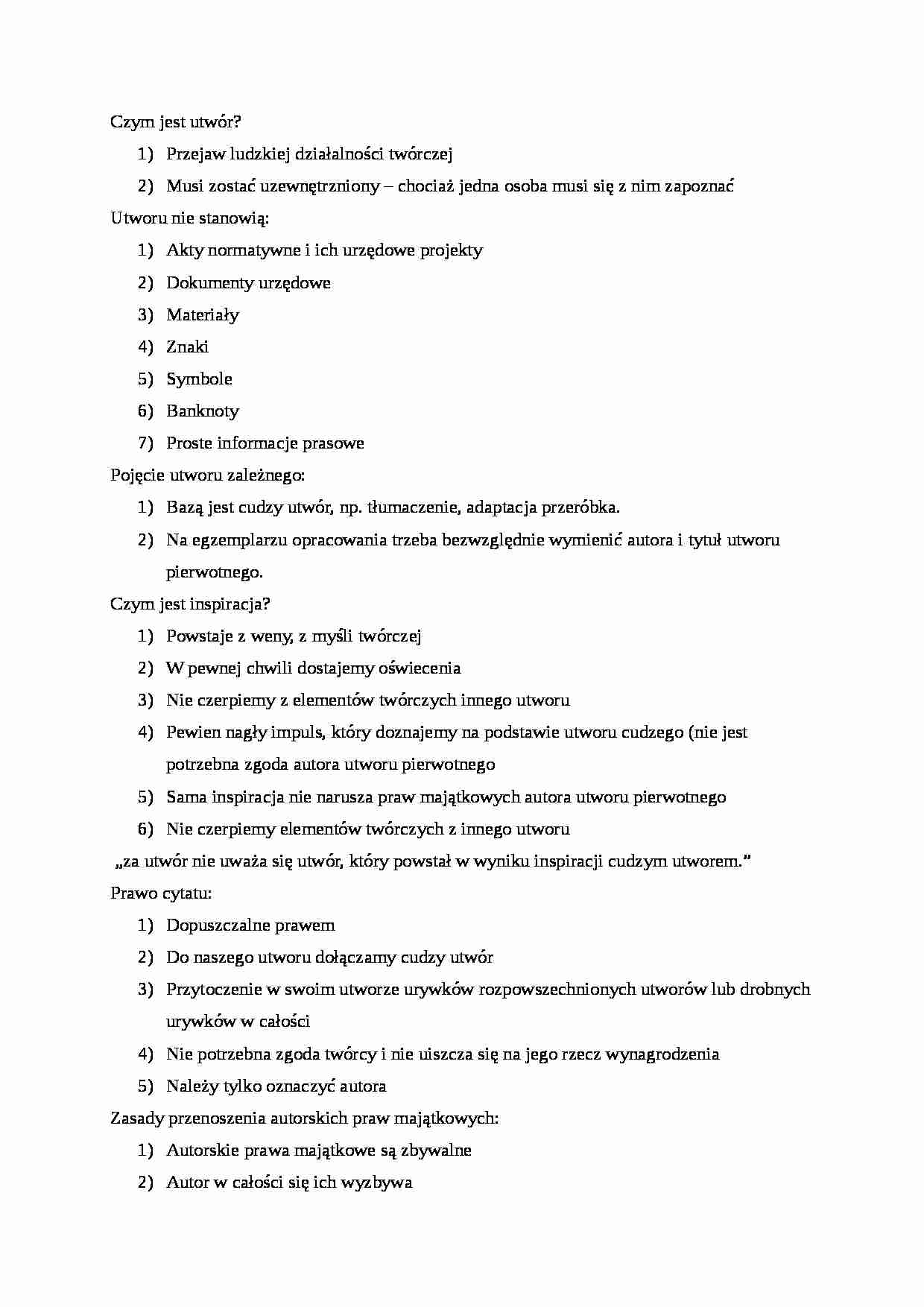  Prawo autorskie-pytania - strona 1