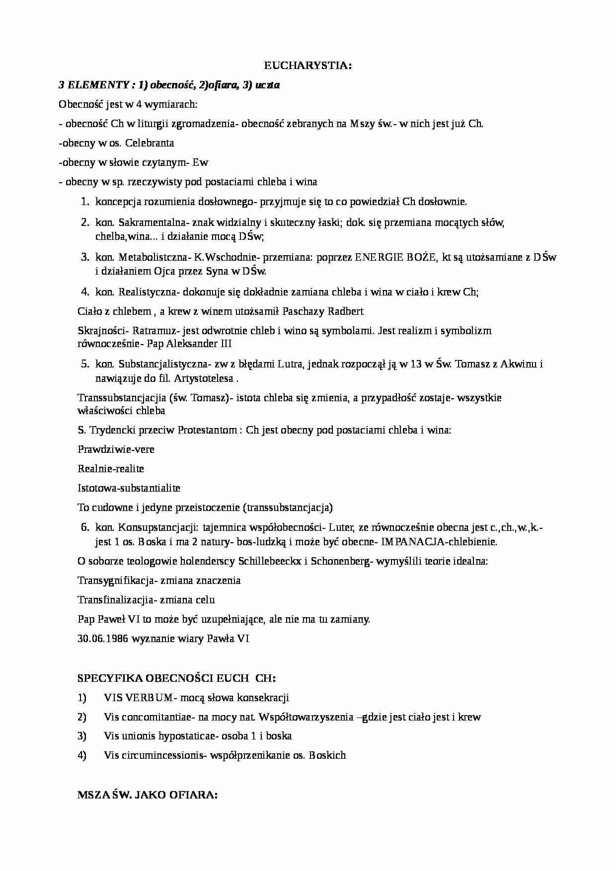 Eucharystia - strona 1